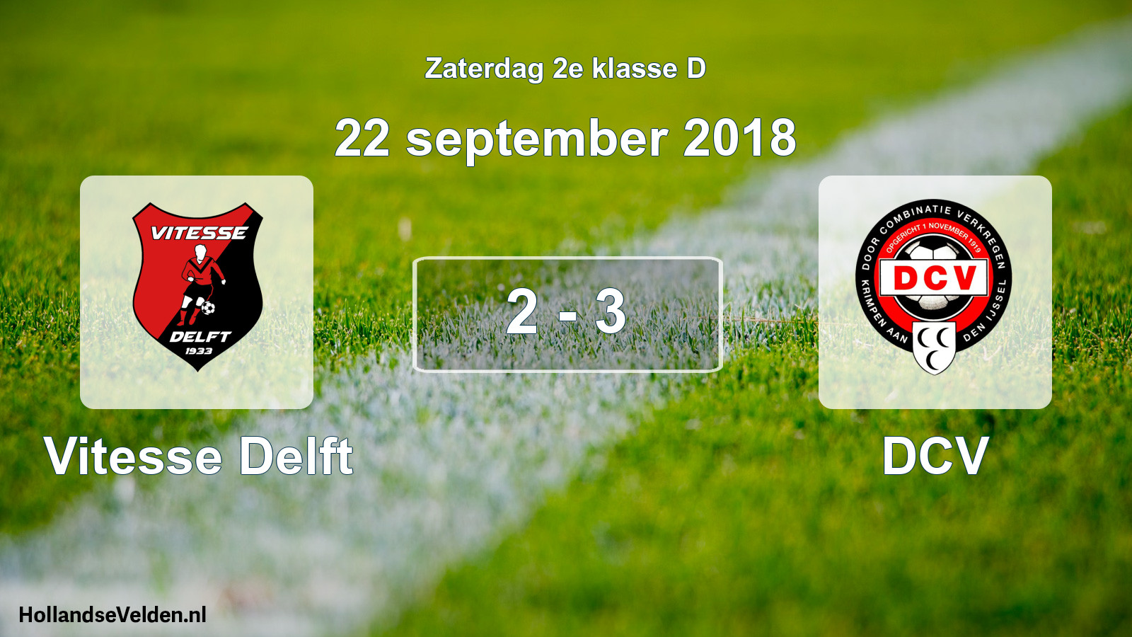 Total number of matches played: Vitesse Delft - DCV 2 - 3 (22 September 2018)