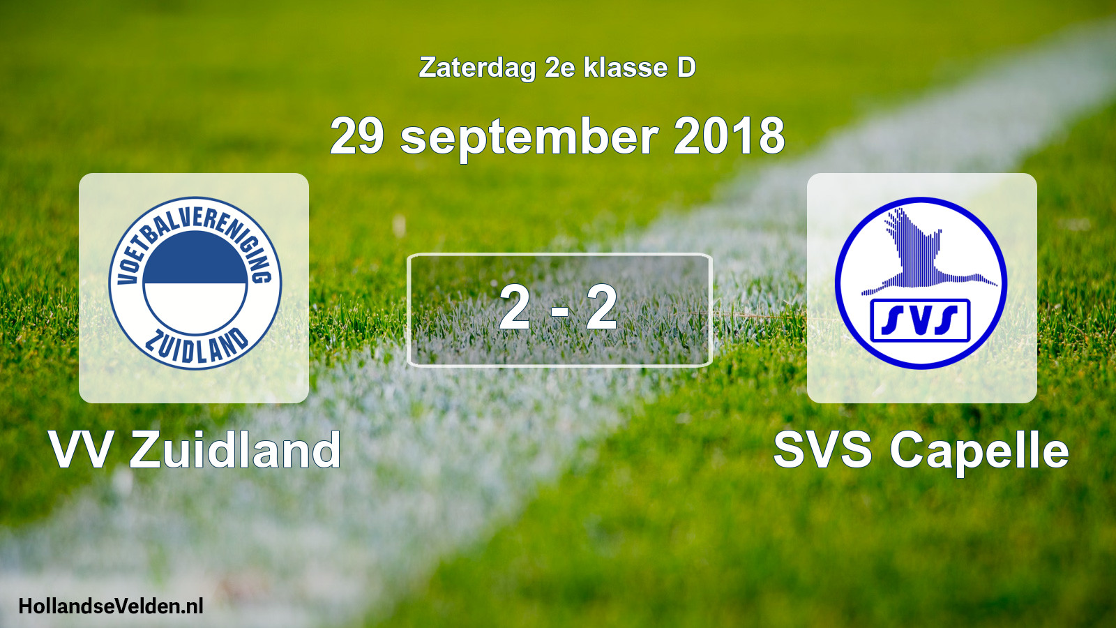 Total number of matches played: VV Zuidland - SVS Capelle 2 - 2 (29 September 2018)
