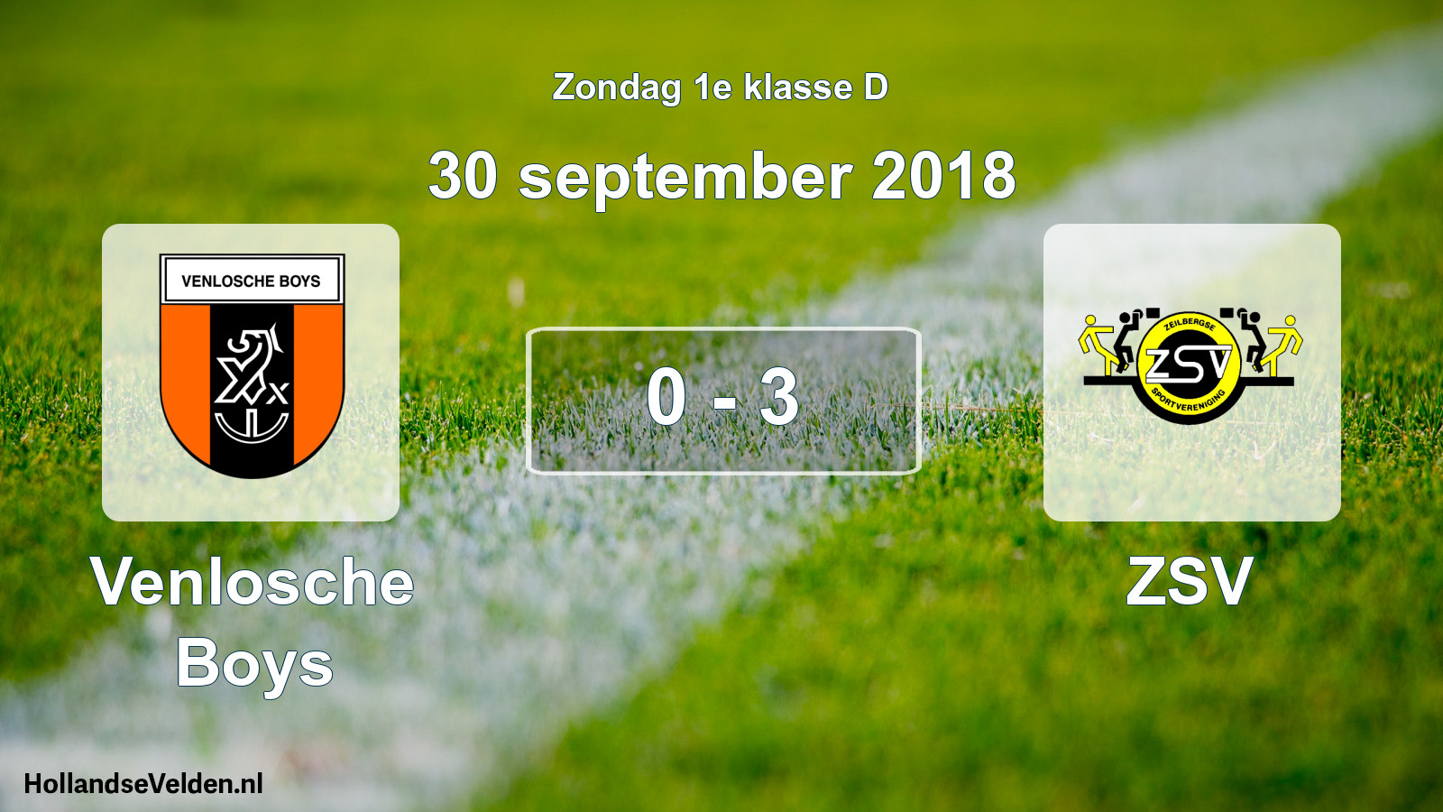 Total number of matches played: Venlosche Boys - ZSV 0 - 3 (30 September 2018)
