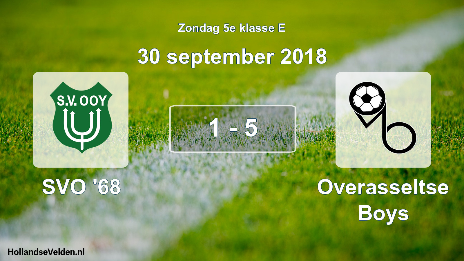 Total number of matches played: SVO '68 - Overasseltse Boys 1 - 5 (30 September 2018)