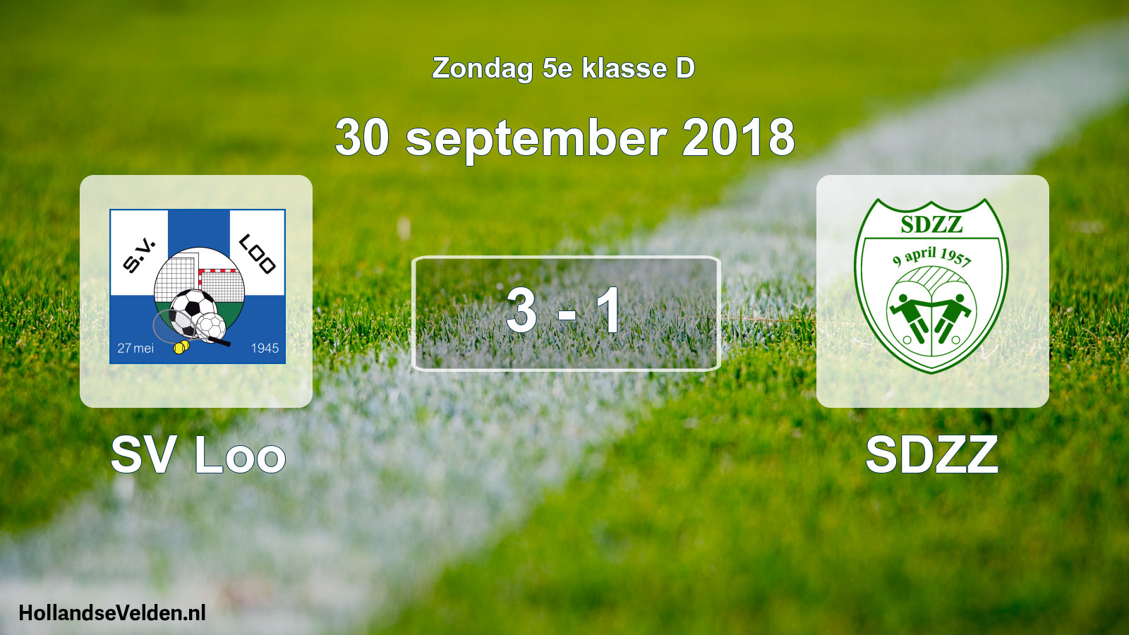 Total number of matches played: SV Loo - SDZZ 3 - 1 (30 September 2018)