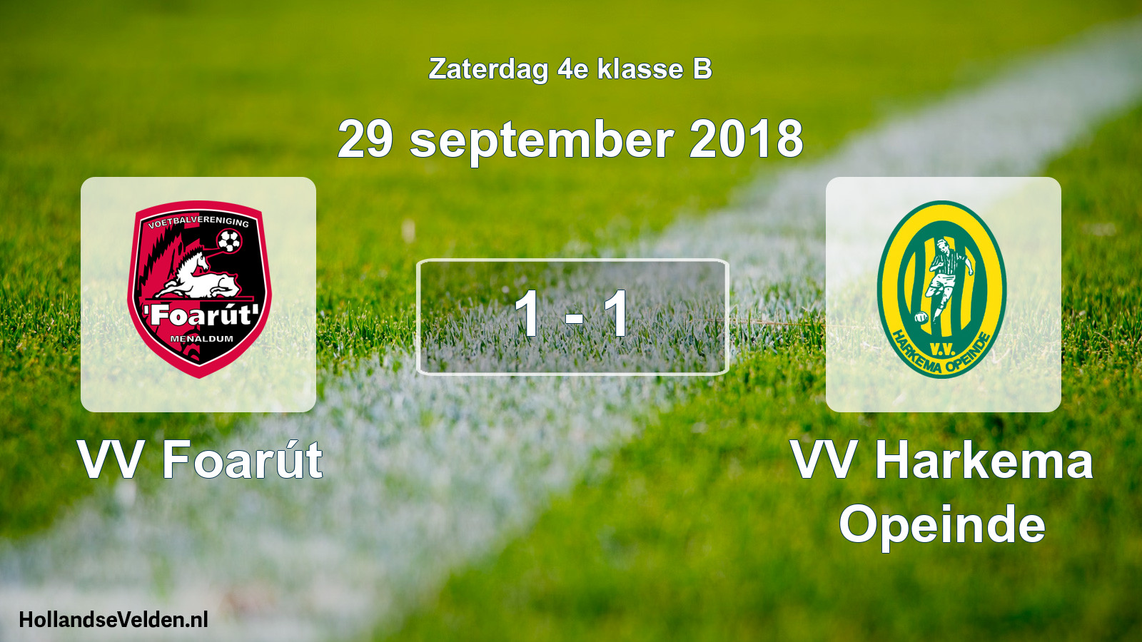 Total number of matches played: VV Foarút - VV Harkema Opeinde 1 - 1 (29 September 2018)