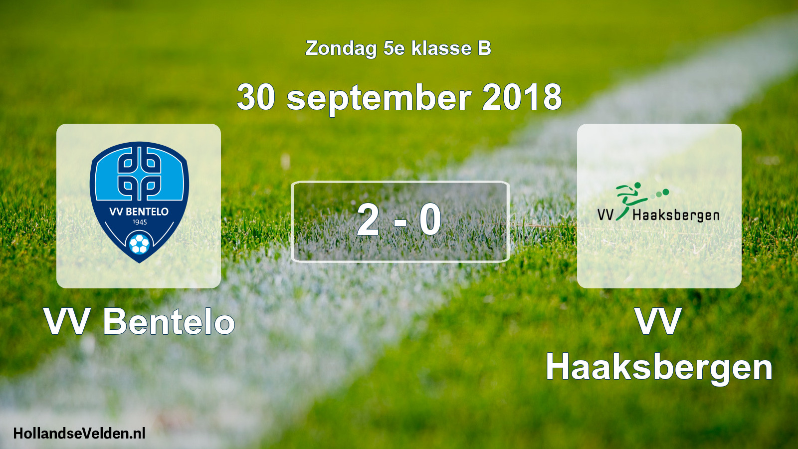 Total number of matches played: VV Bentelo - VV Haaksbergen 2 - 0 (30 September 2018)
