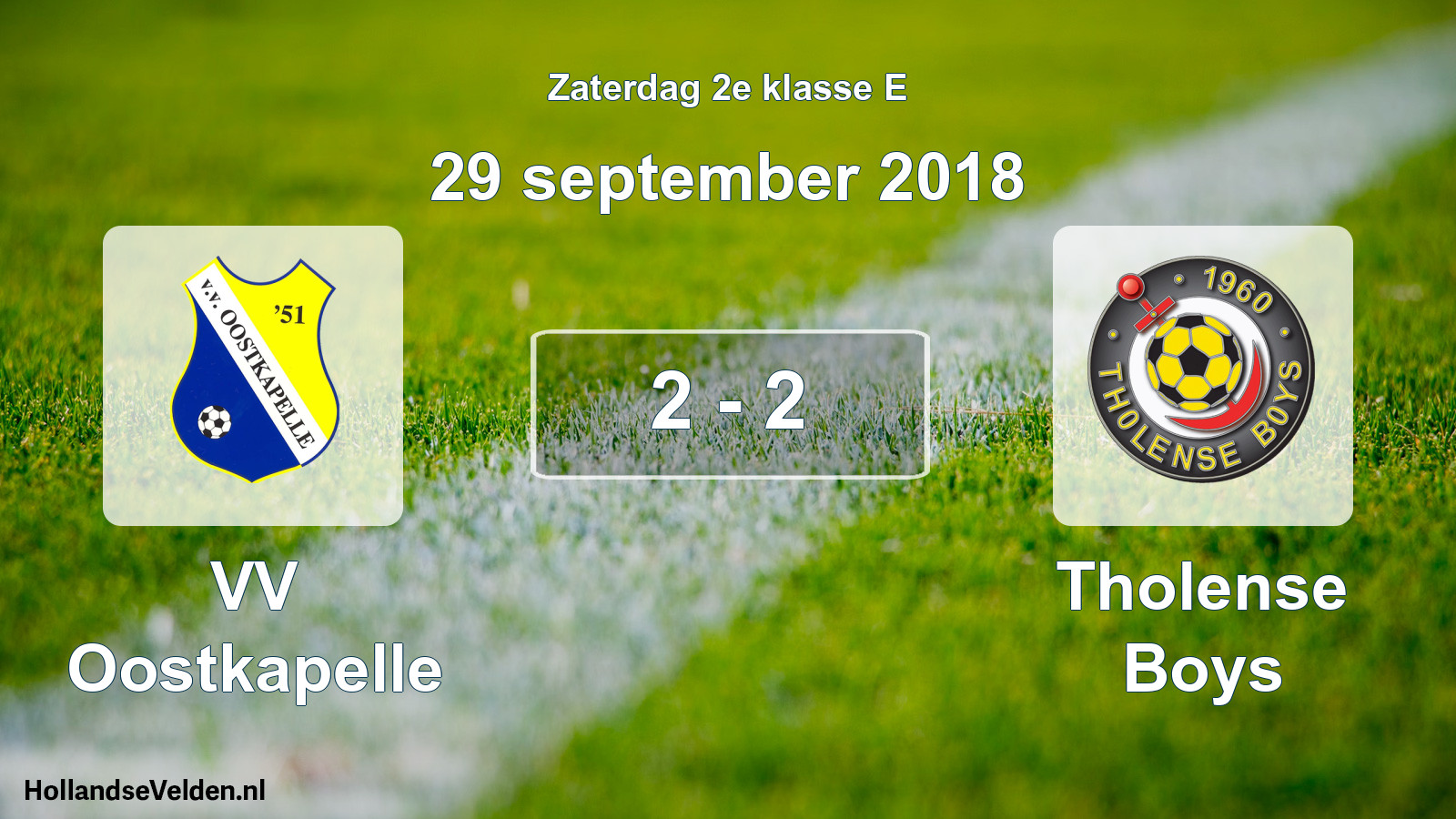 Total number of matches played: VV Oostkapelle - Tholense Boys 2 - 2 (29 September 2018)
