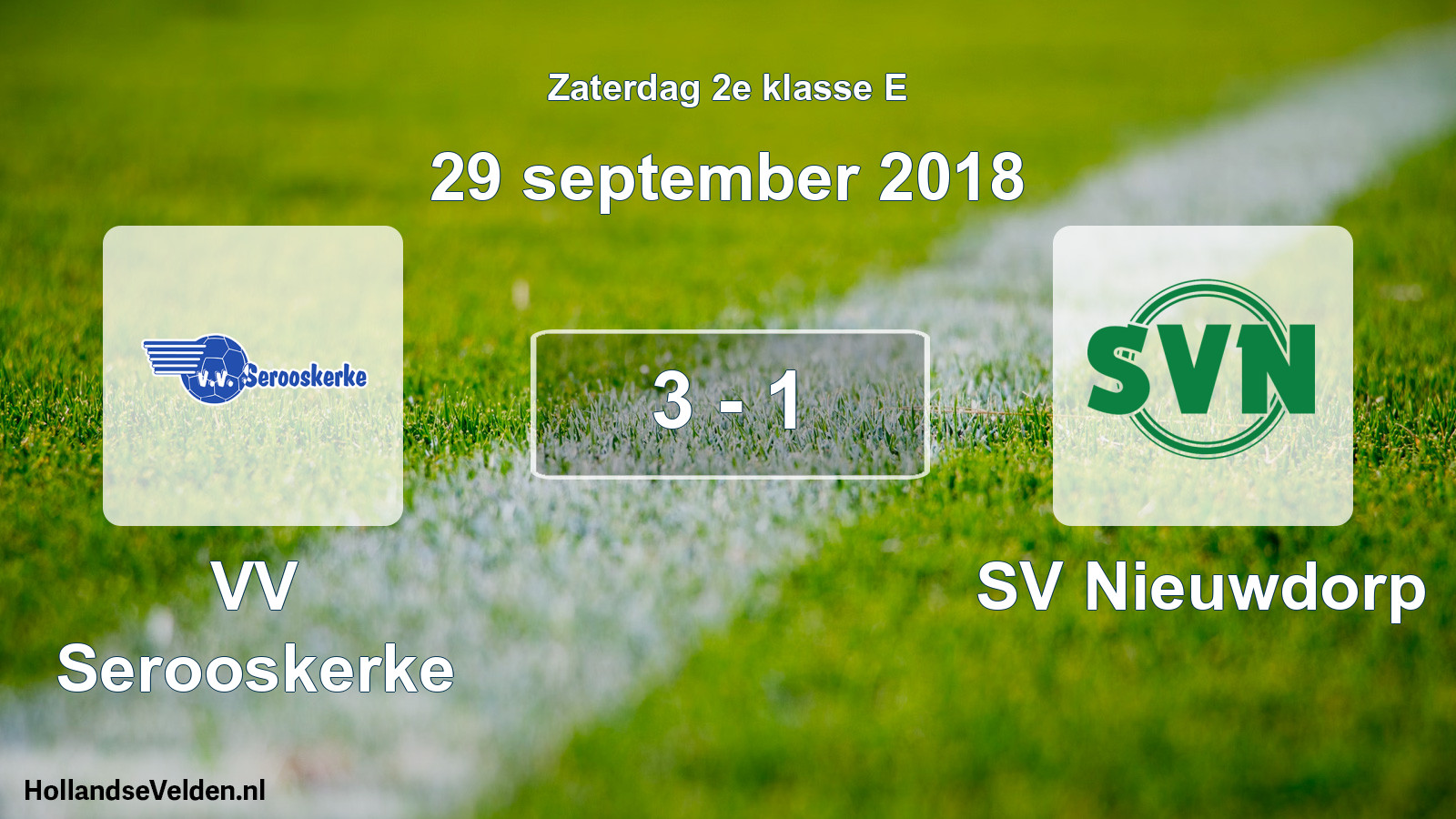 Total number of matches played: VV Serooskerke - SV Nieuwdorp 3 - 1 (29 September 2018)