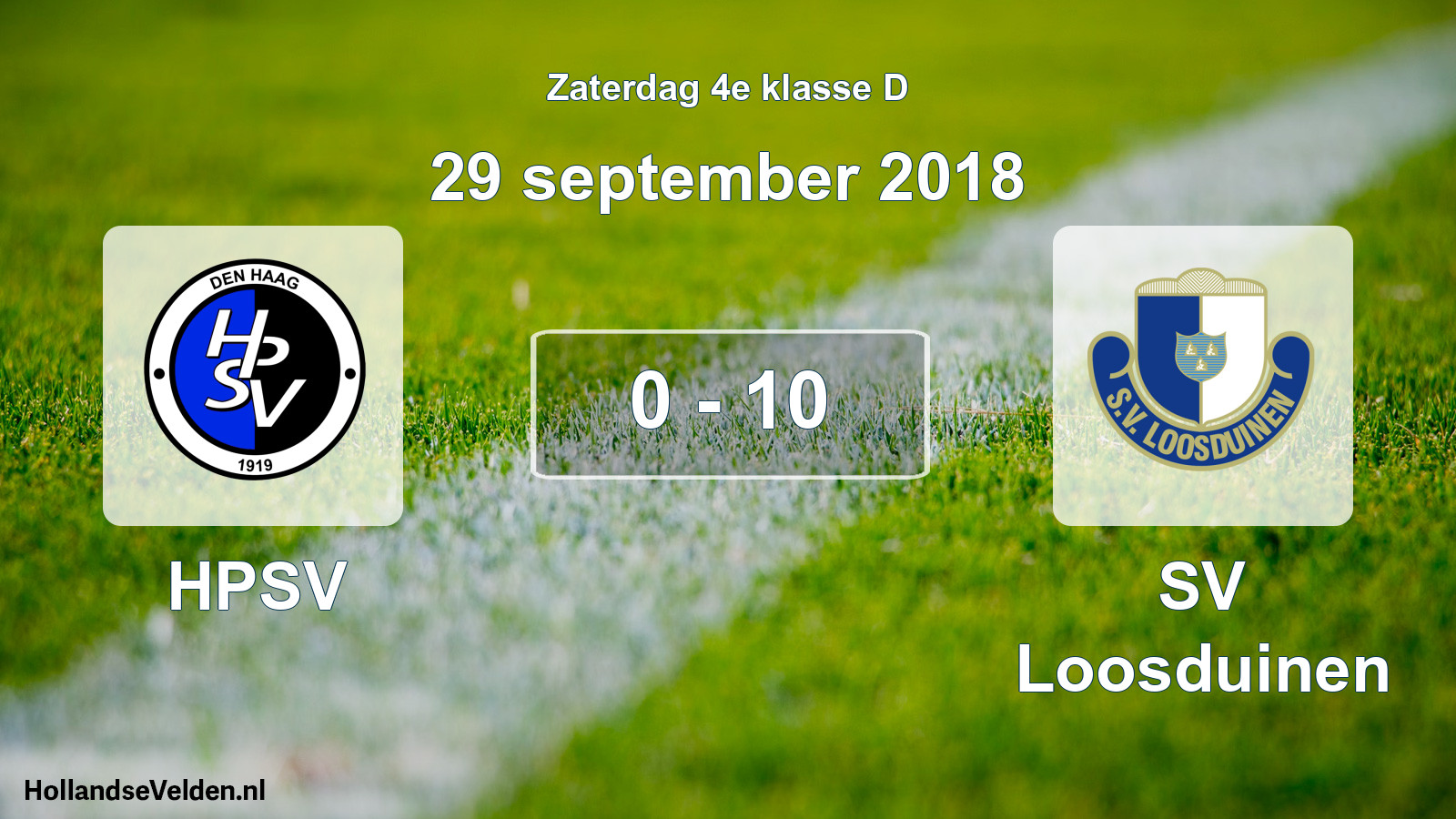Total number of matches played: HPSV - SV Loosduinen 0 - 10 (29 September 2018)
