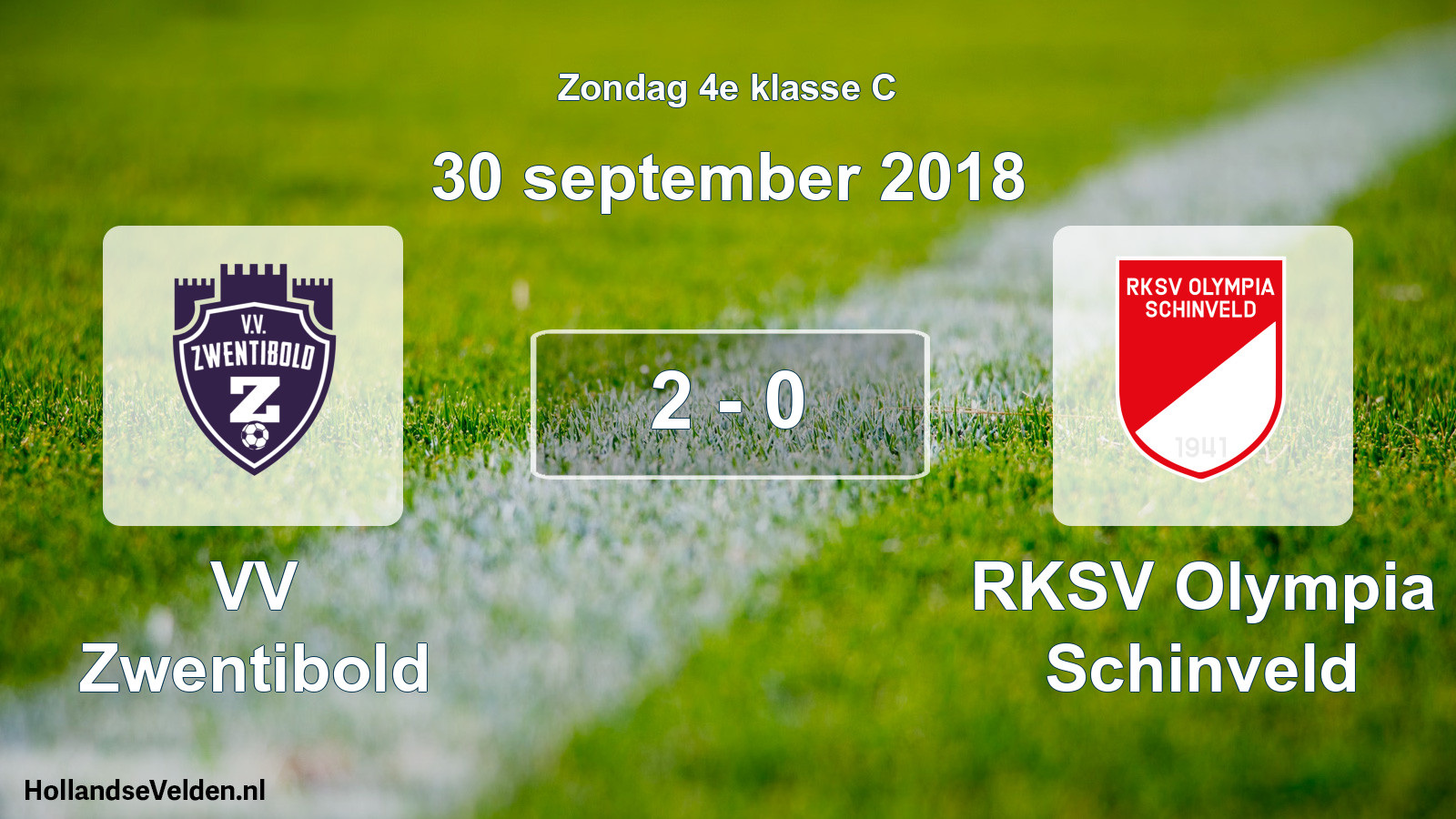 Total number of matches played: VV Zwentibold - RKSV Olympia Schinveld 2 - 0 (30 September 2018)