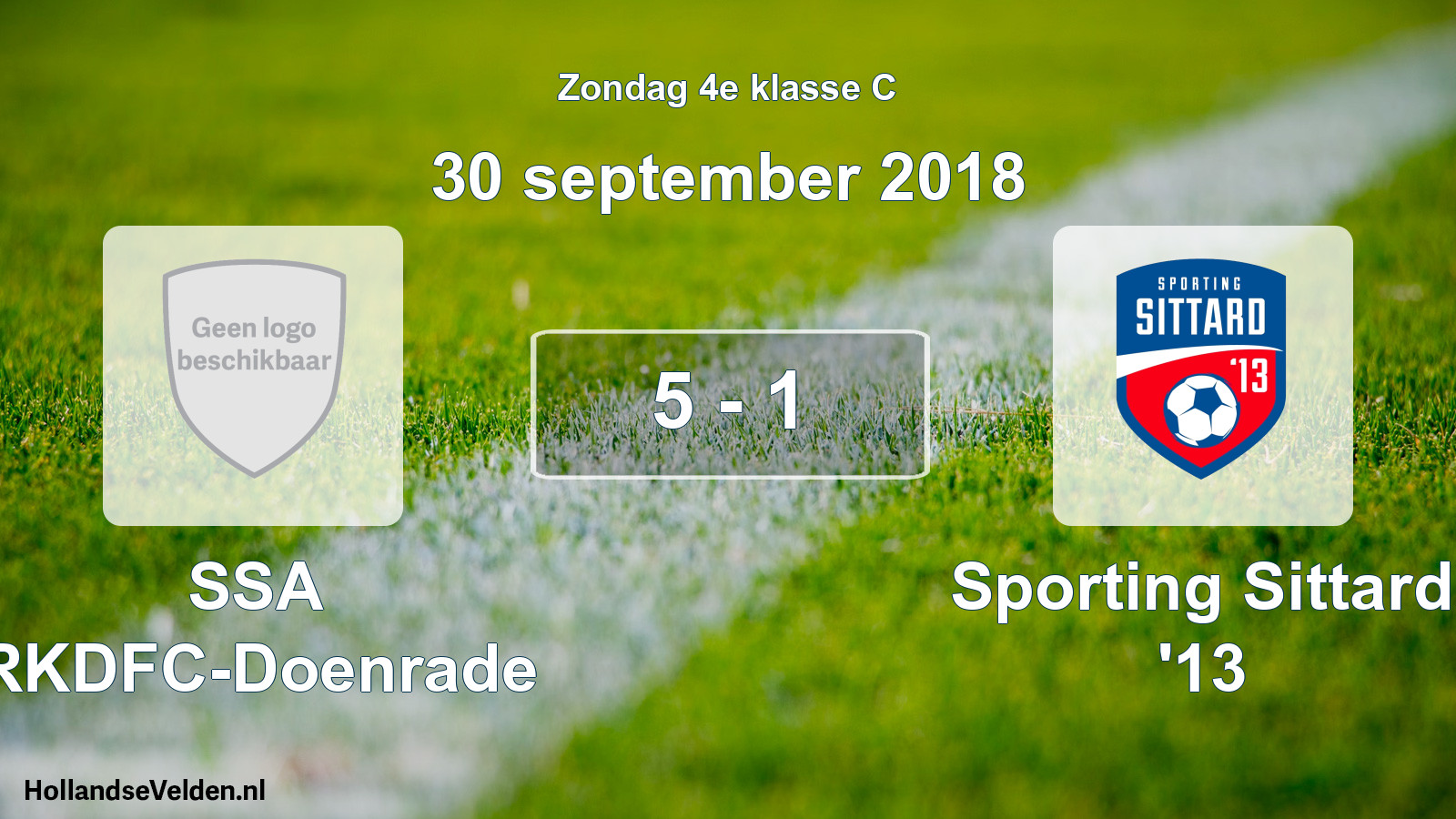 Total number of matches played: SSA RKDFC-Doenrade - Sporting Sittard '13 5 - 1 (30 September 2018)