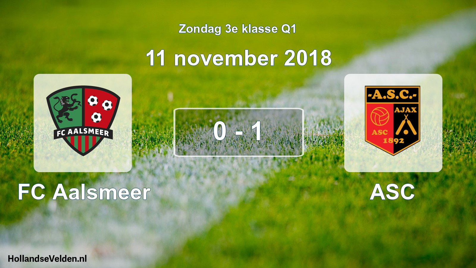 Total number of matches played: FC Aalsmeer - ASC 0 - 1 (11 November 2018)