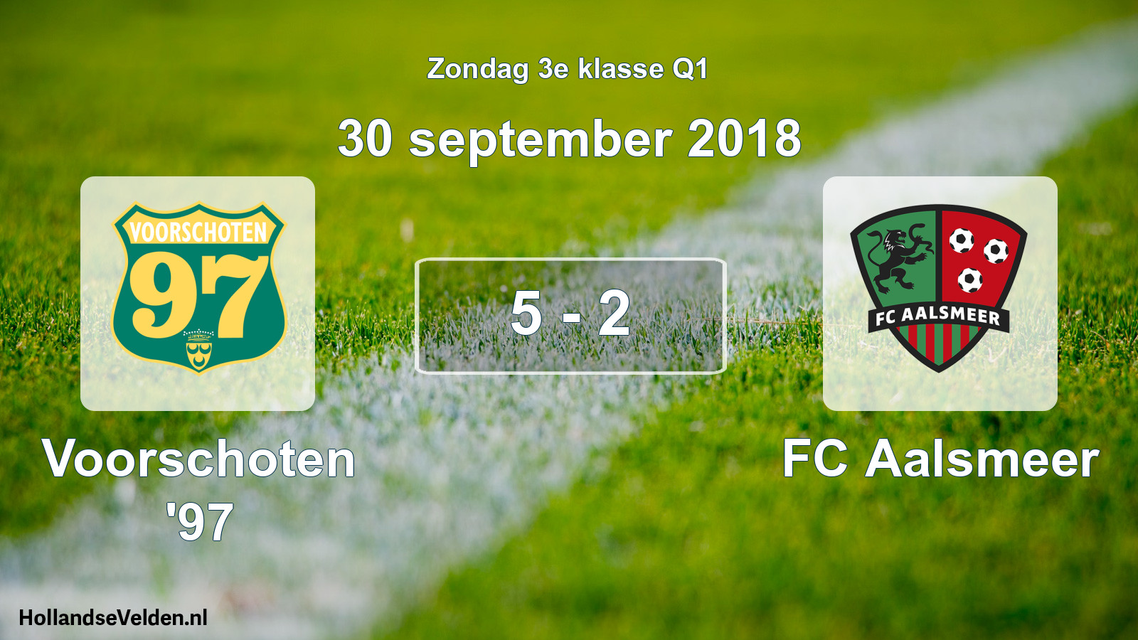 Total number of matches played: Voorschoten '97 - FC Aalsmeer 5 - 2 (30 September 2018)