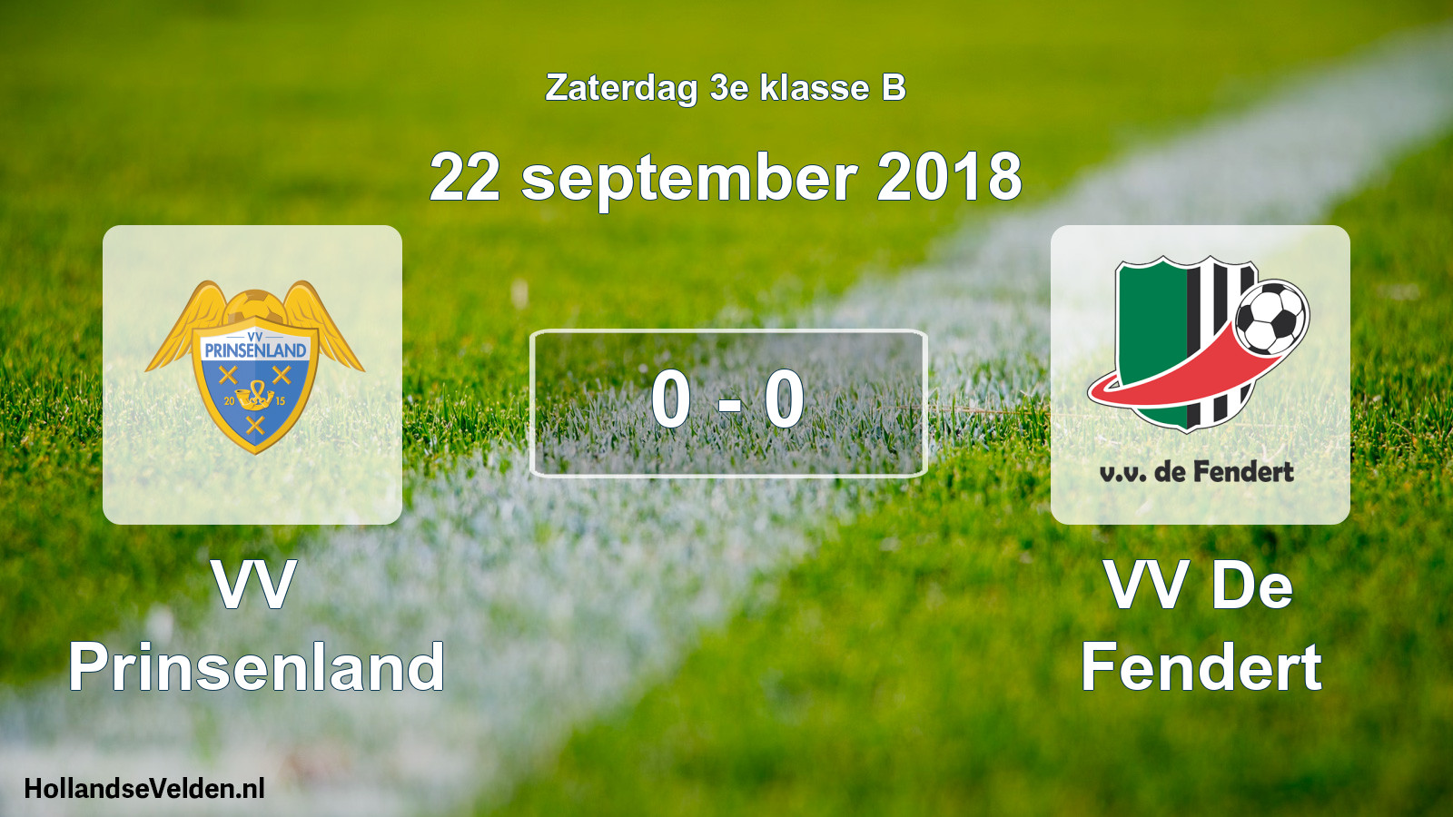 Total number of matches played: VV Prinsenland - VV De Fendert 0 - 0 (22 September 2018)