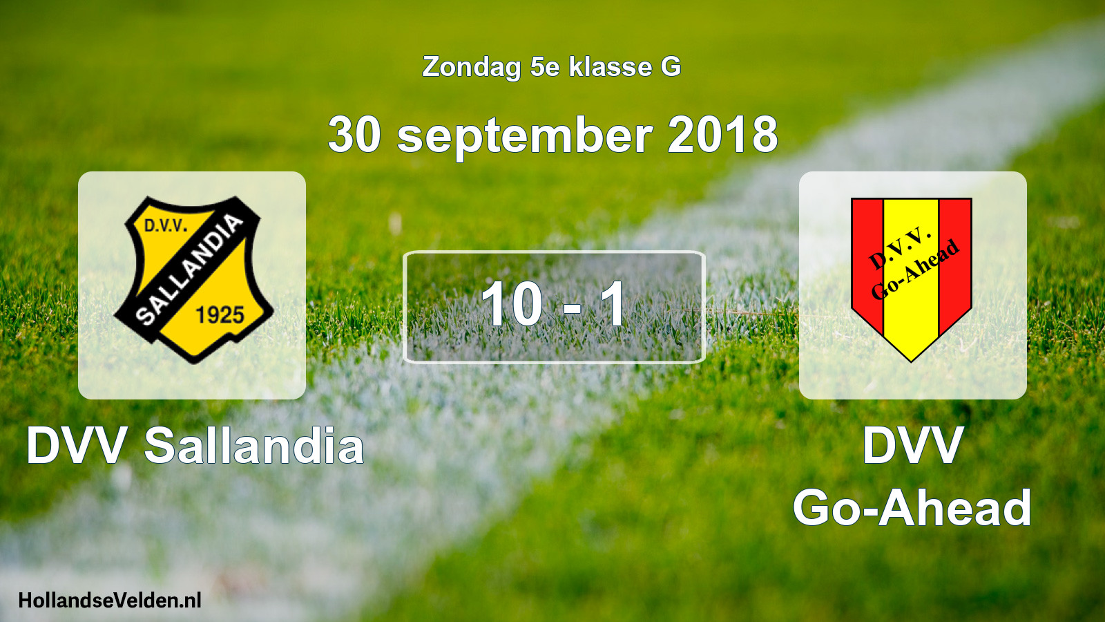 Total number of matches played: DVV Sallandia - DVV Go-Ahead 10 - 1 (30 September 2018)