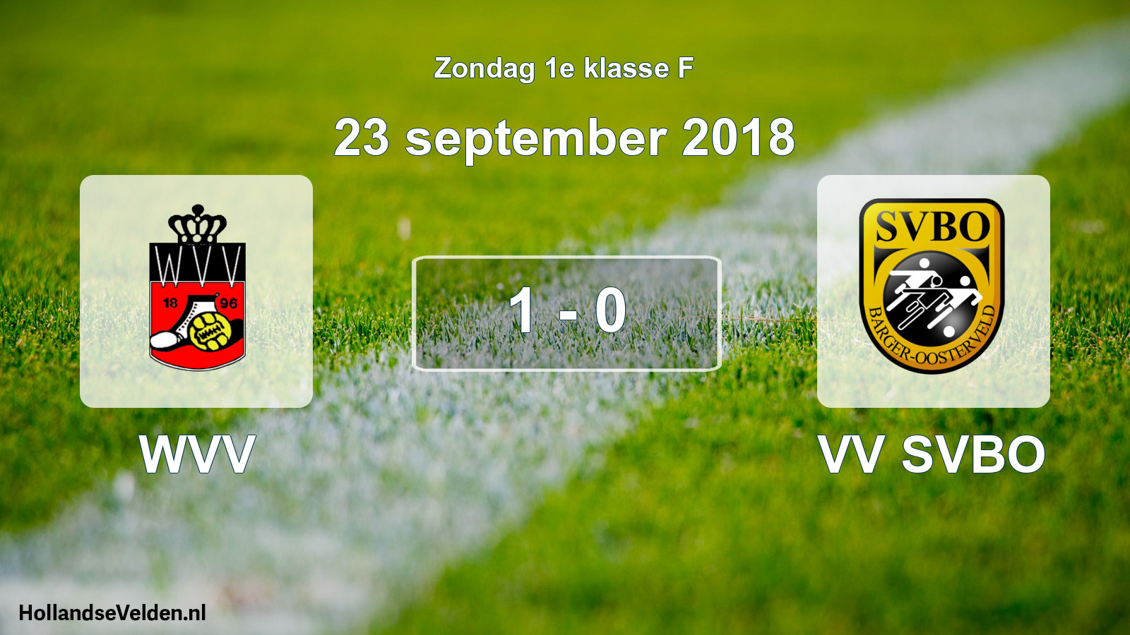 Total number of matches played: WVV - VV SVBO 1 - 0 (23 September 2018)