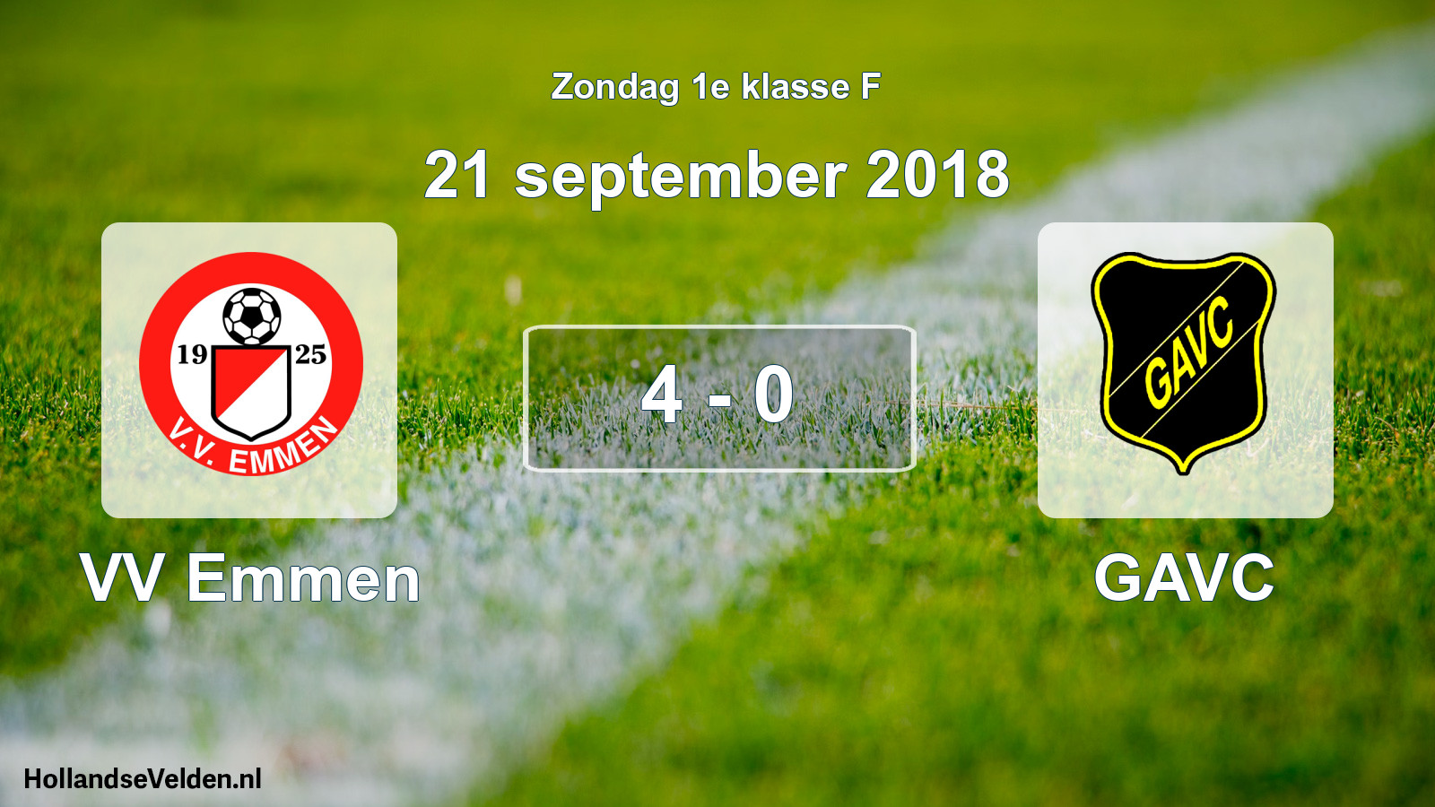 Total number of matches played: VV Emmen - GAVC 4 - 0 (21 September 2018)