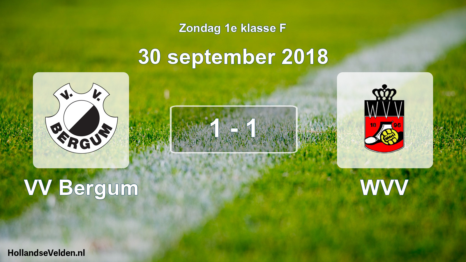Total number of matches played: VV Bergum - WVV 1 - 1 (30 September 2018)