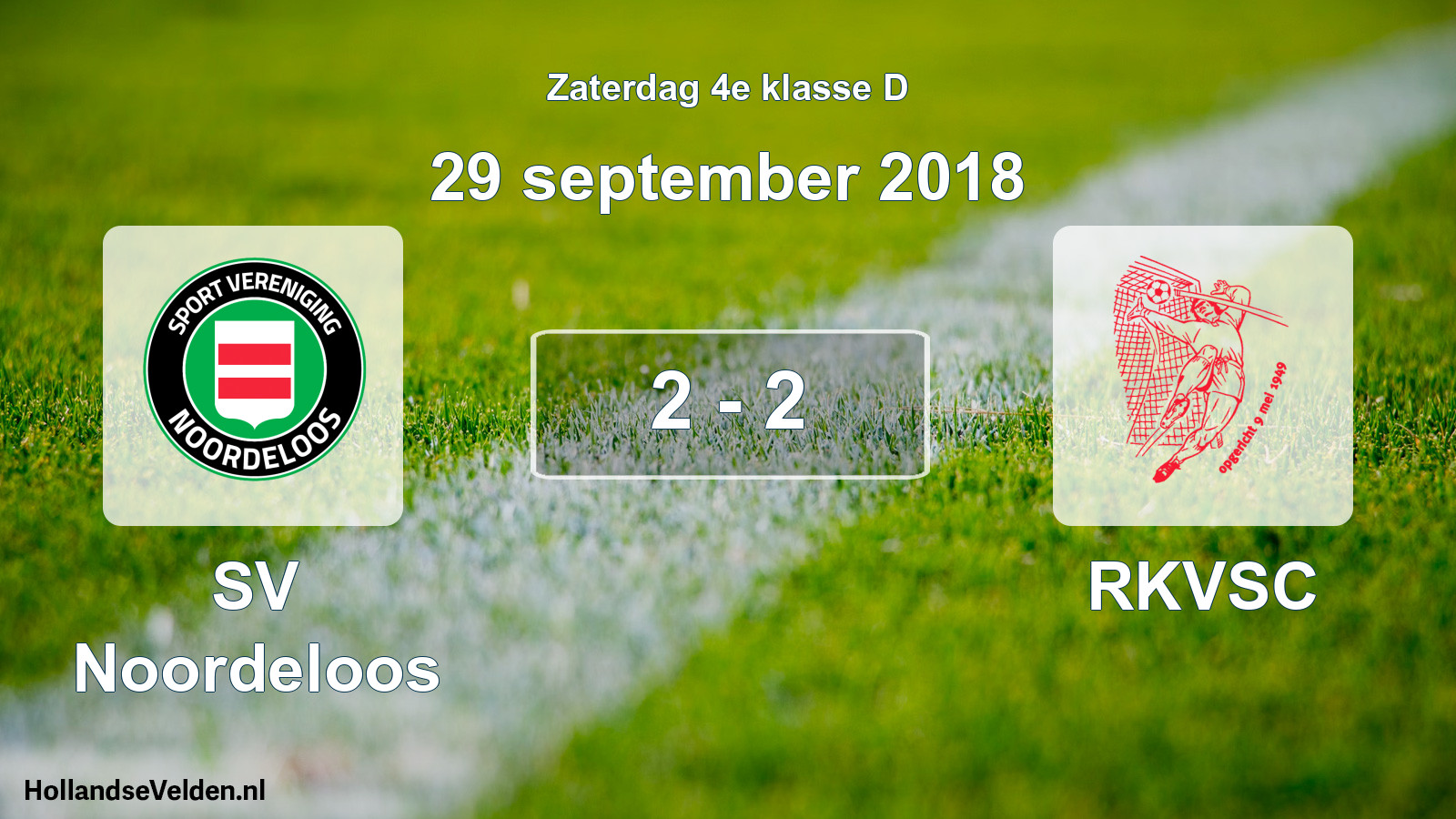 Total number of matches played: SV Noordeloos - RKVSC 2 - 2 (29 September 2018)