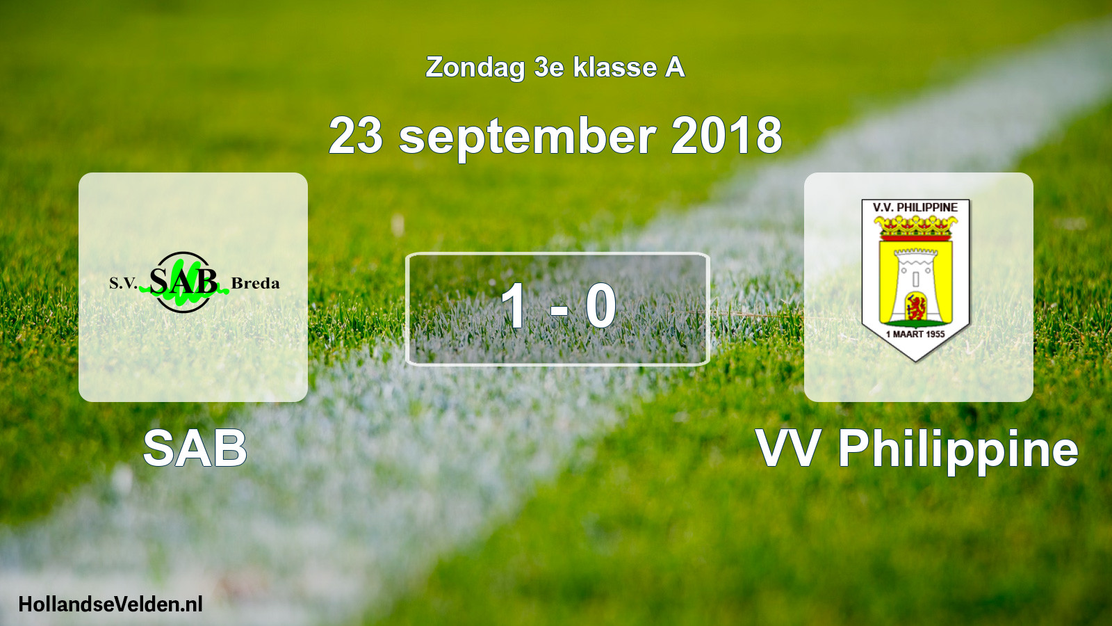Total number of matches played: SAB - VV Philippine 1 - 0 (23 September 2018)