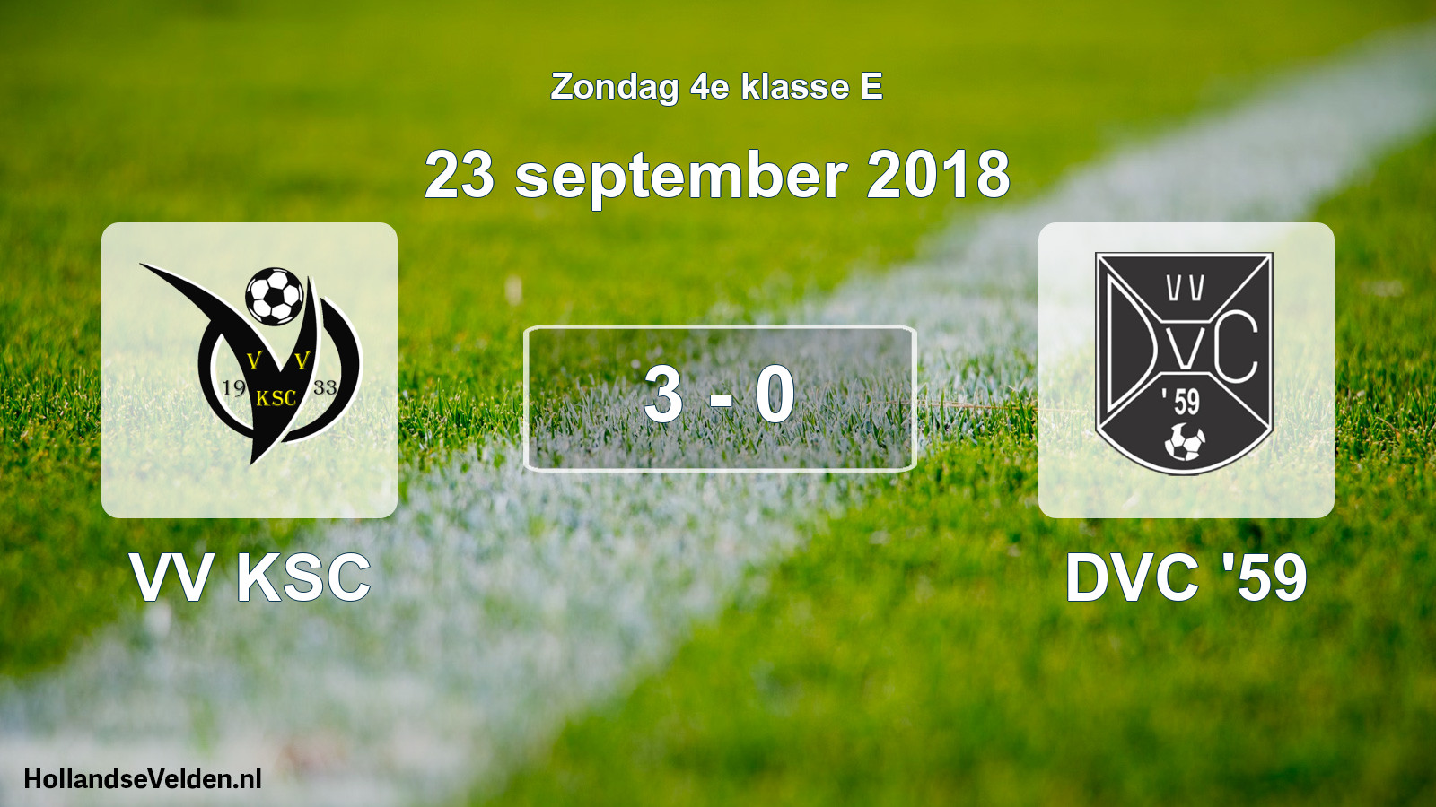 Total number of matches played: VV KSC - DVC '59 3 - 0 (23 September 2018)