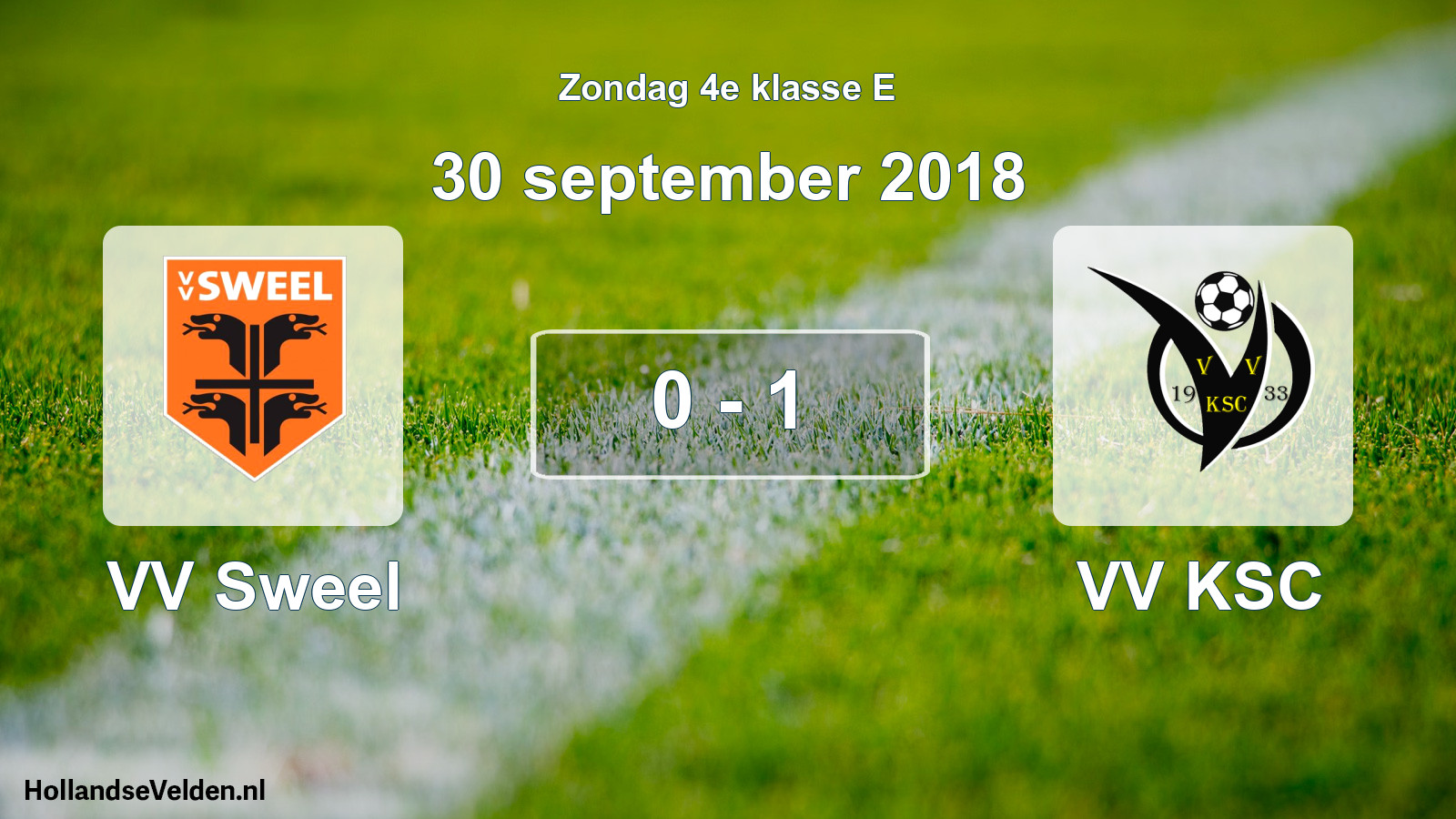 Total number of matches played: VV Sweel - VV KSC 0 - 1 (30 September 2018)