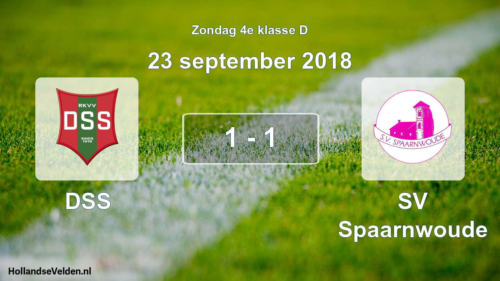 Total number of matches played: DSS - SV Spaarnwoude 1 - 1 (23 September 2018)
