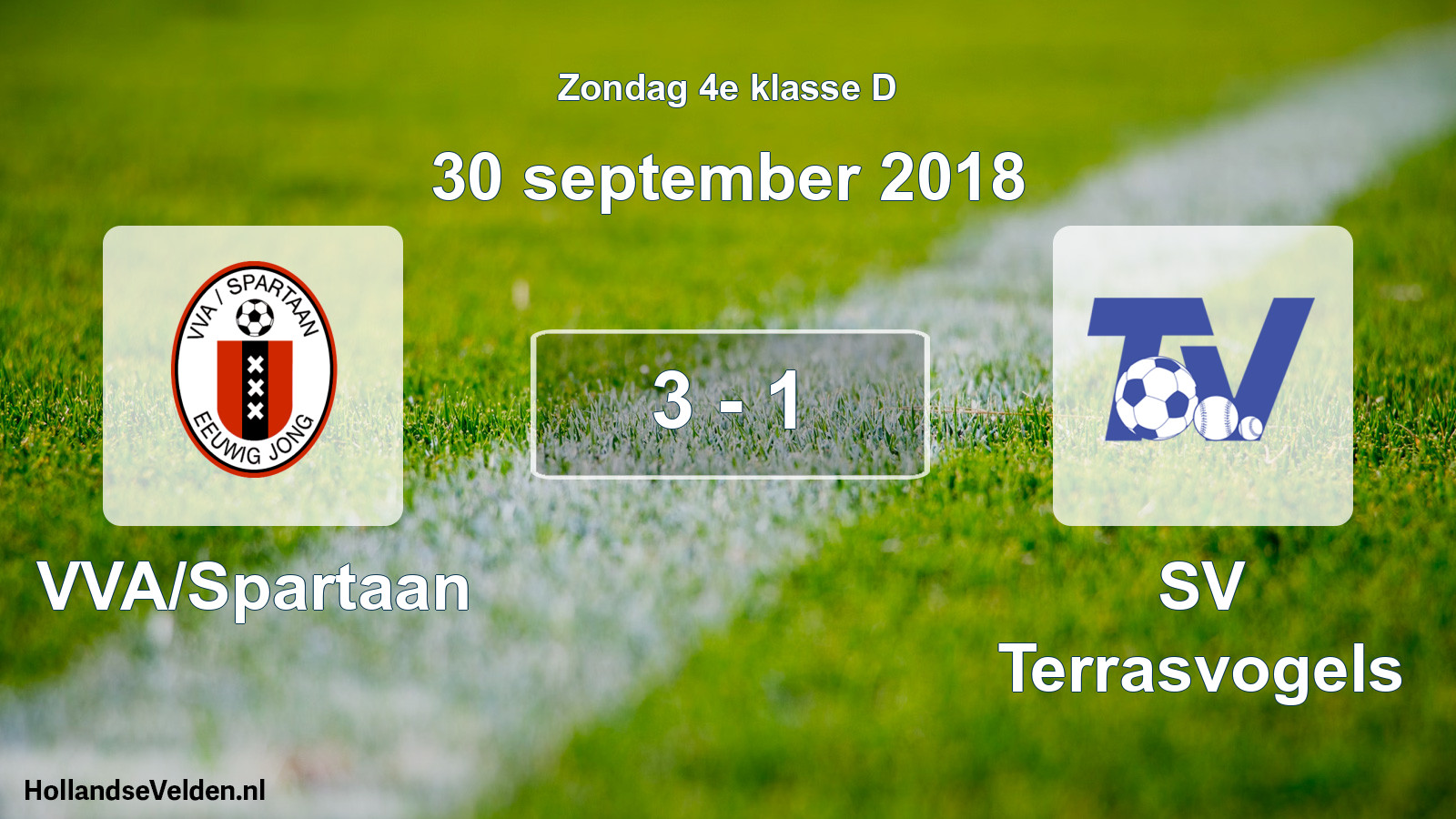 Total number of matches played: VVA/Spartaan - SV Terrasvogels 3 - 1 (30 September 2018)
