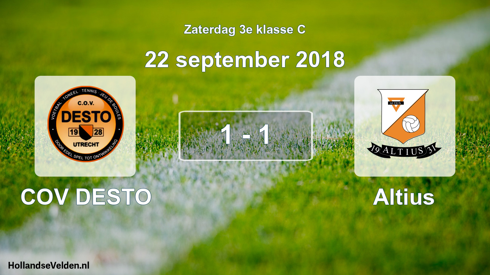 Total number of matches played: COV DESTO - Altius 1 - 1 (22 September 2018)