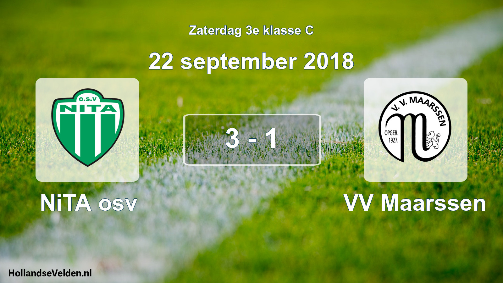 Total number of matches played: NiTA osv - VV Maarssen 3 - 1 (22 September 2018)