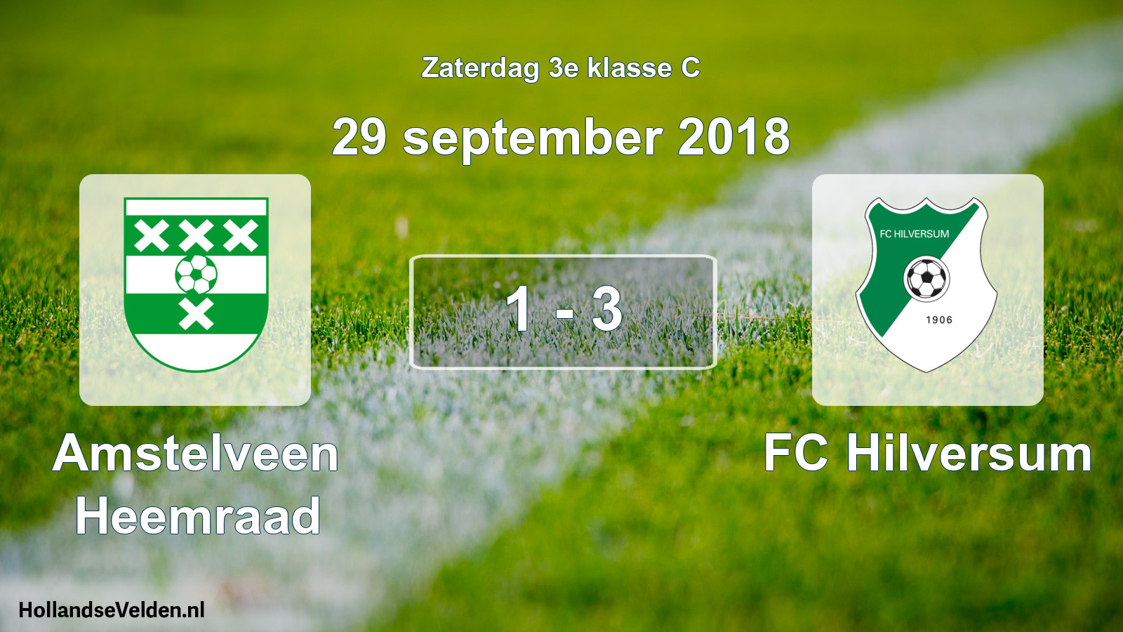 Total number of matches played: Amstelveen Heemraad - FC Hilversum 1 - 3 (29 September 2018)
