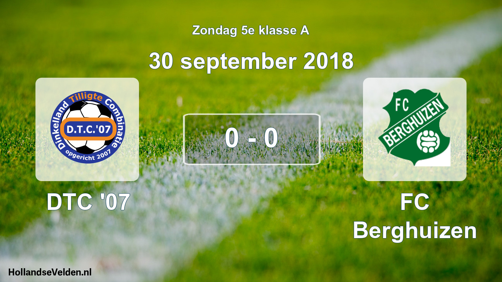 Total number of matches played: DTC '07 - FC Berghuizen 0 - 0 (30 September 2018)