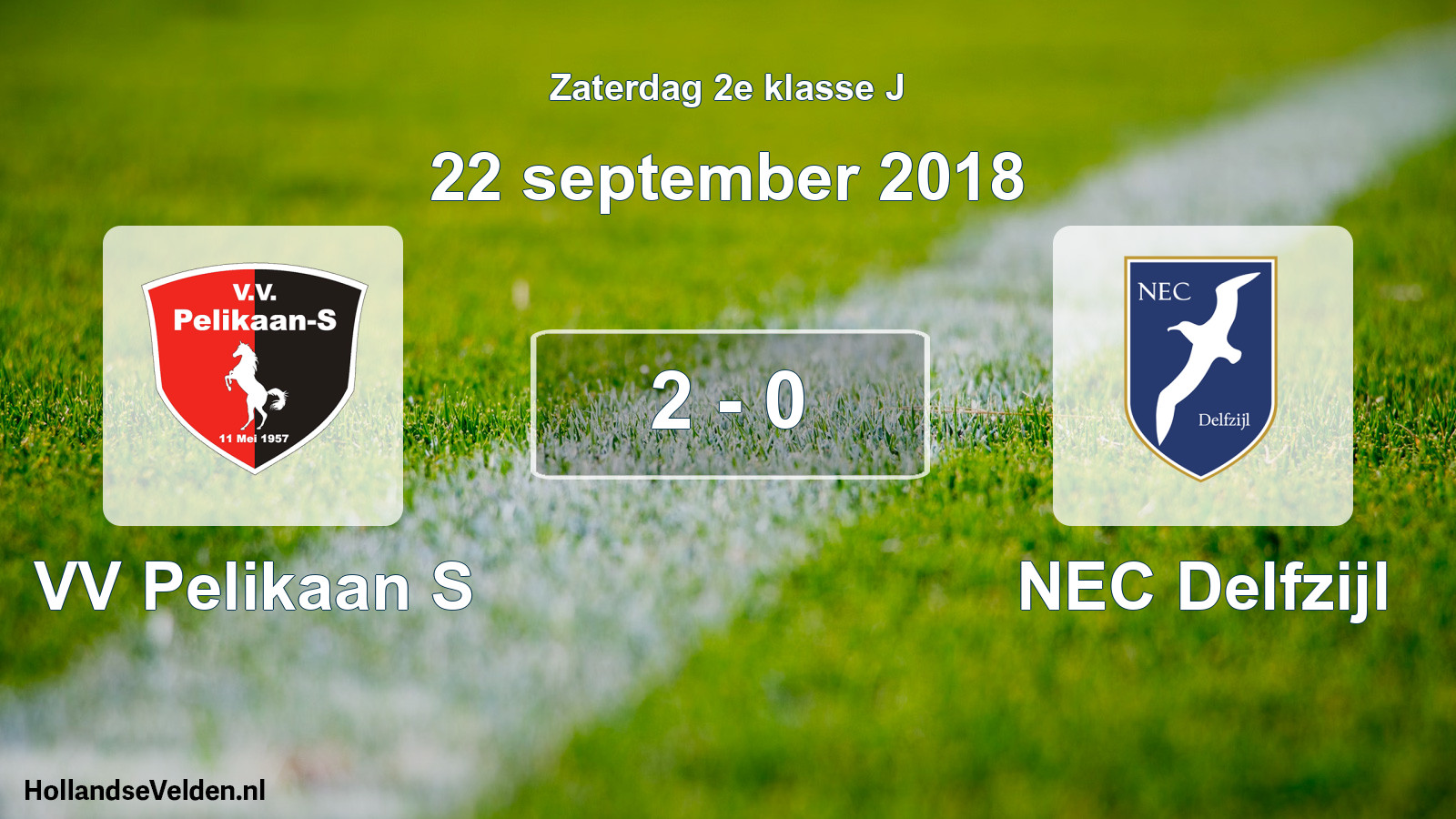 Total number of matches played: VV Pelikaan S - NEC Delfzijl 2 - 0 (22 September 2018)