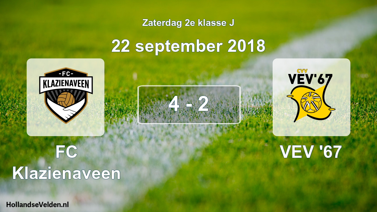 Total number of matches played: FC Klazienaveen - VEV '67 4 - 2 (22 September 2018)