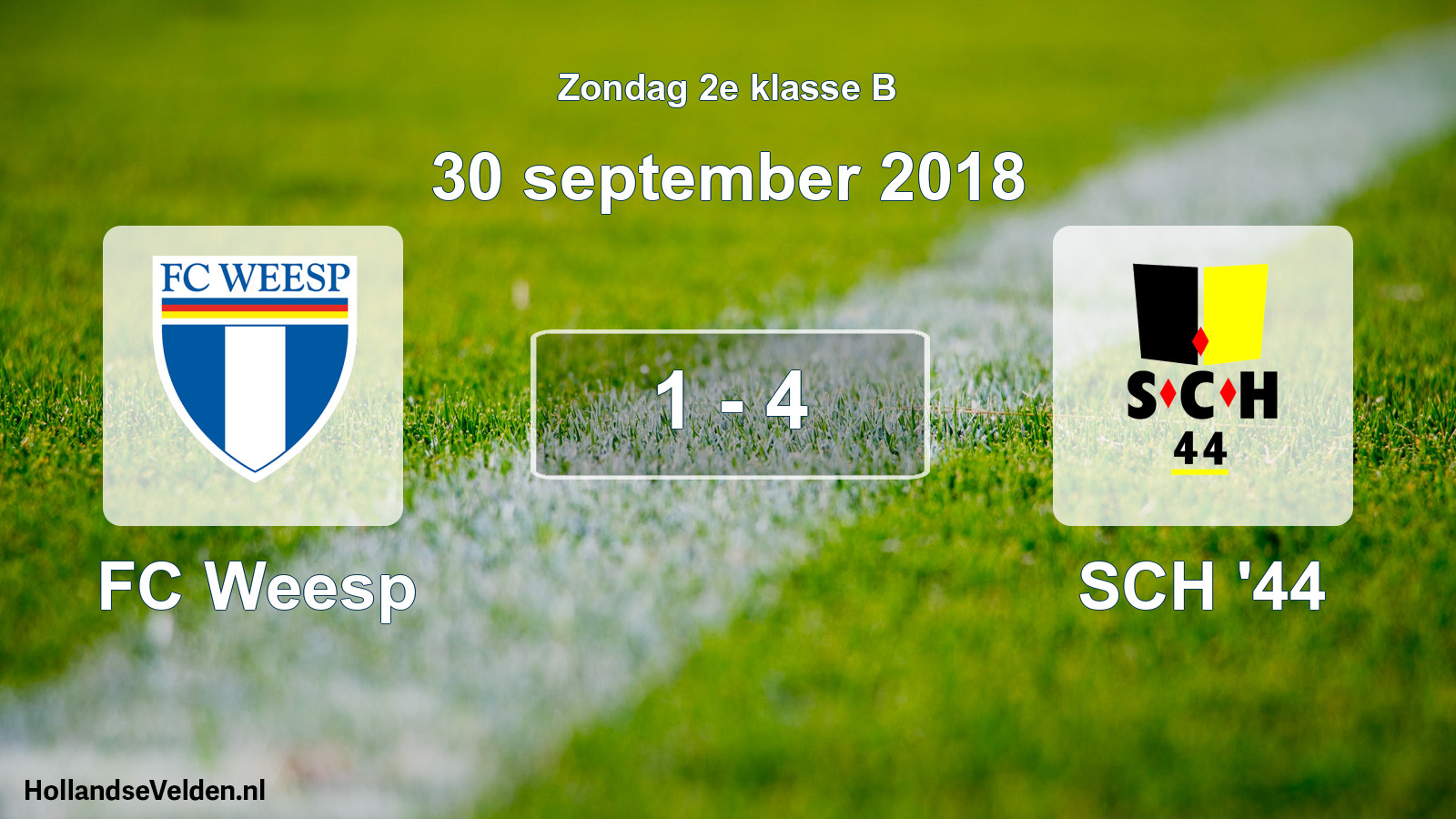 Total number of matches played: FC Weesp - SCH '44 1 - 4 (30 September 2018)