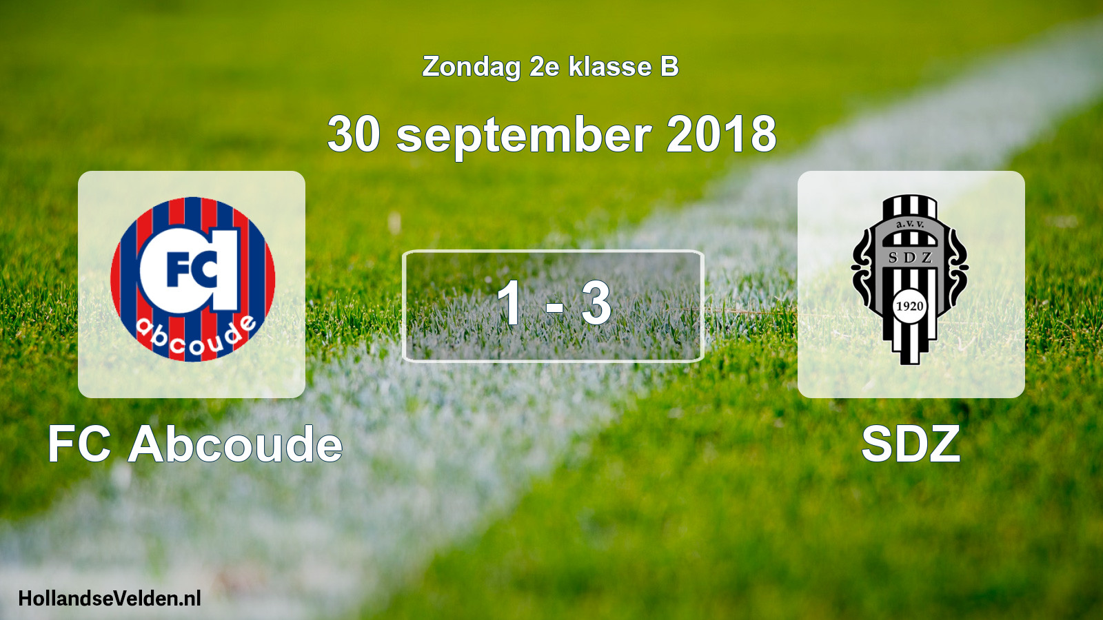 Total number of matches played: FC Abcoude - SDZ 1 - 3 (30 September 2018)