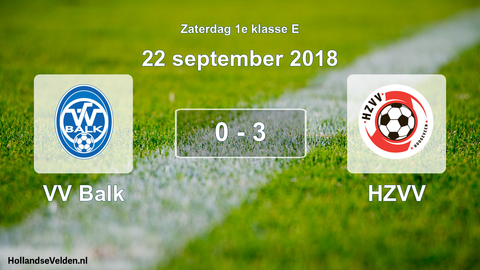 Total number of matches played: VV Balk - HZVV 0 - 3 (22 September 2018)