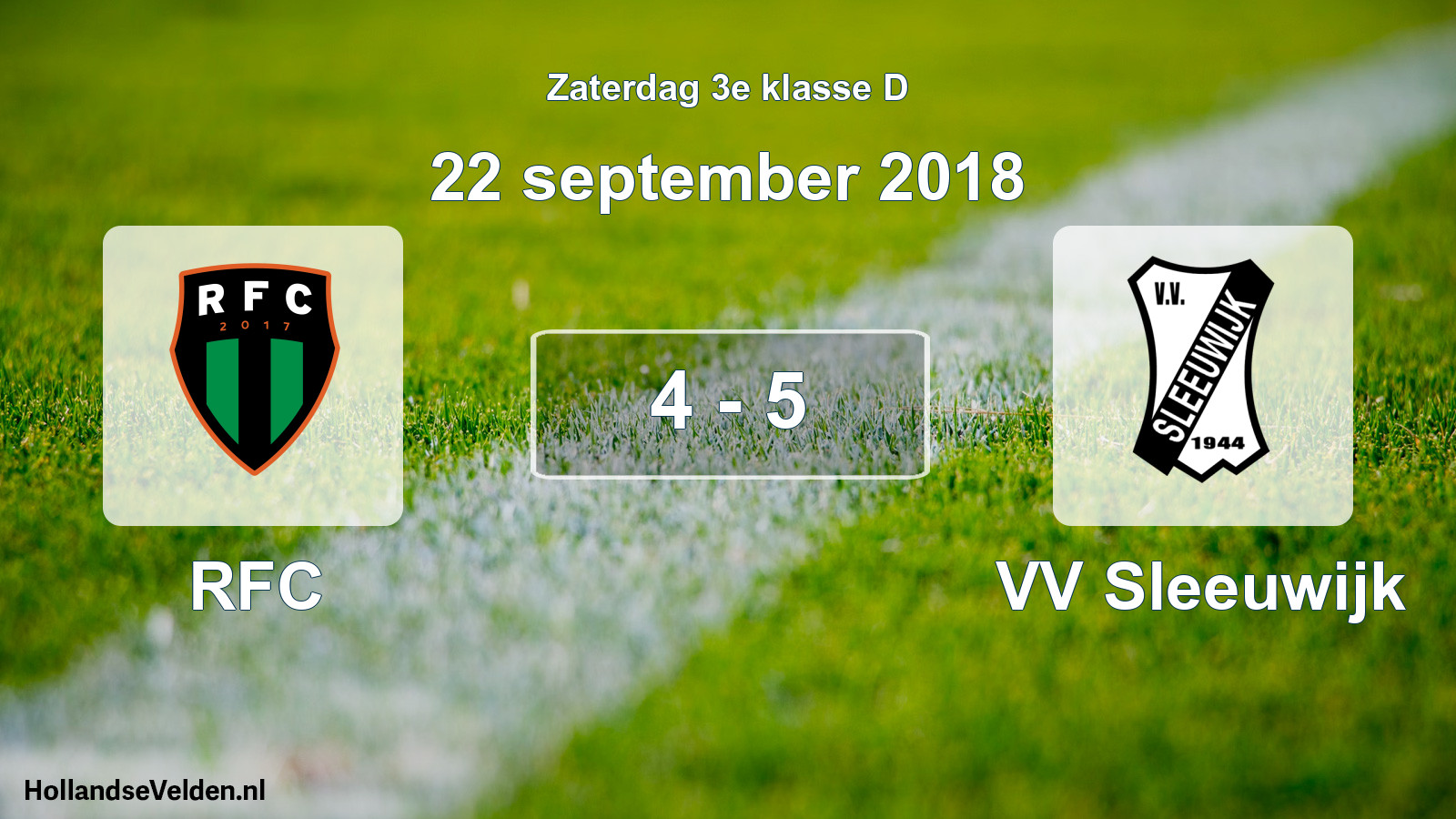 Total number of matches played: RFC - VV Sleeuwijk 4 - 5 (22 September 2018)