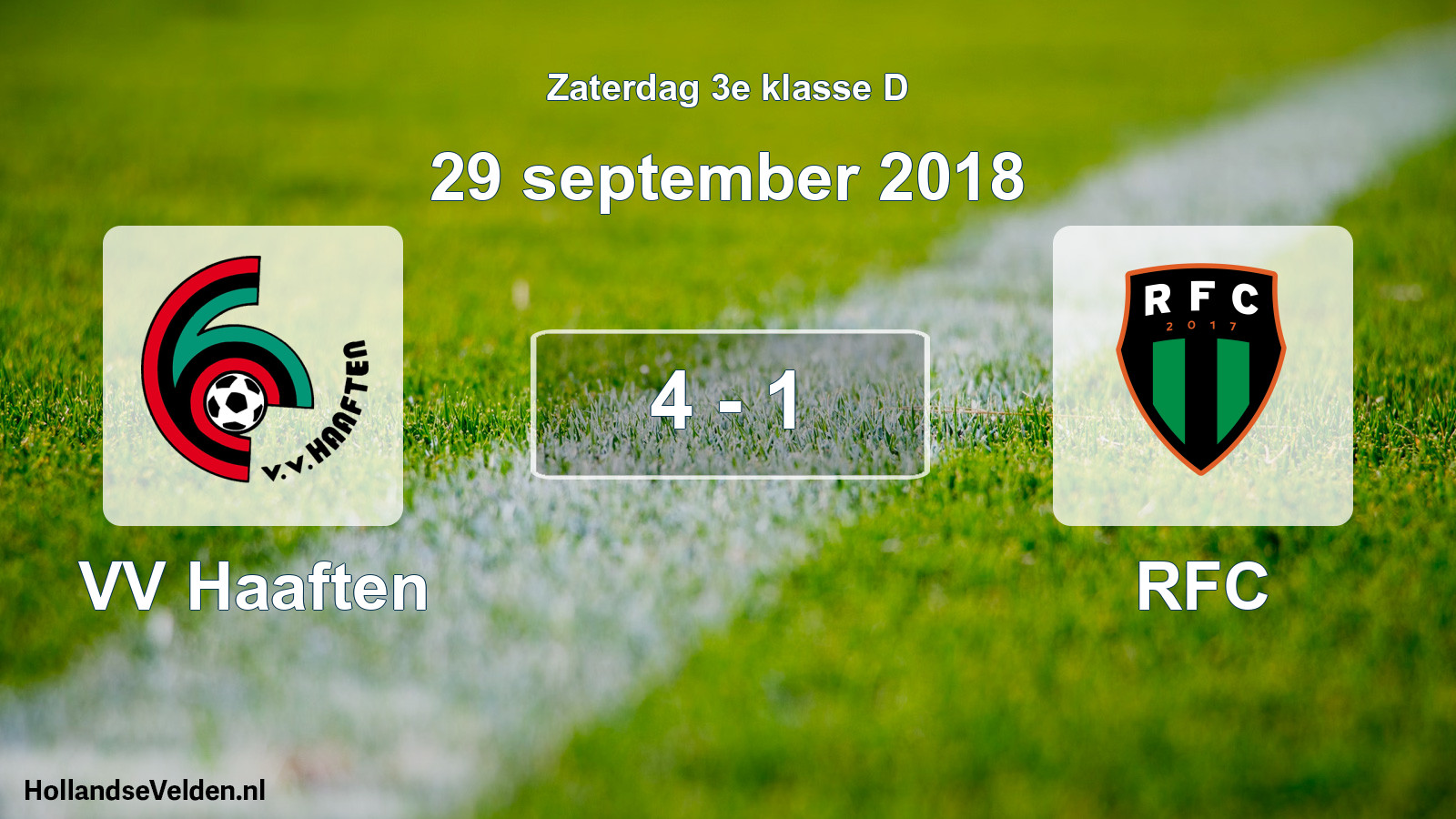 Total number of matches played: VV Haaften - RFC 4 - 1 (29 September 2018)