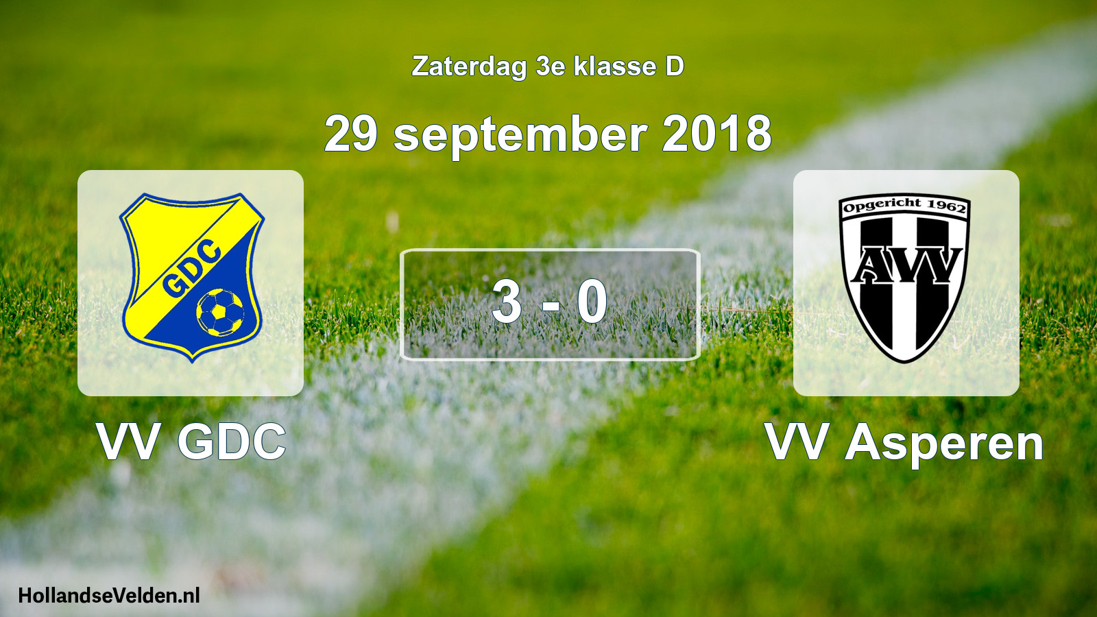 Total number of matches played: VV GDC - VV Asperen 3 - 0 (29 September 2018)