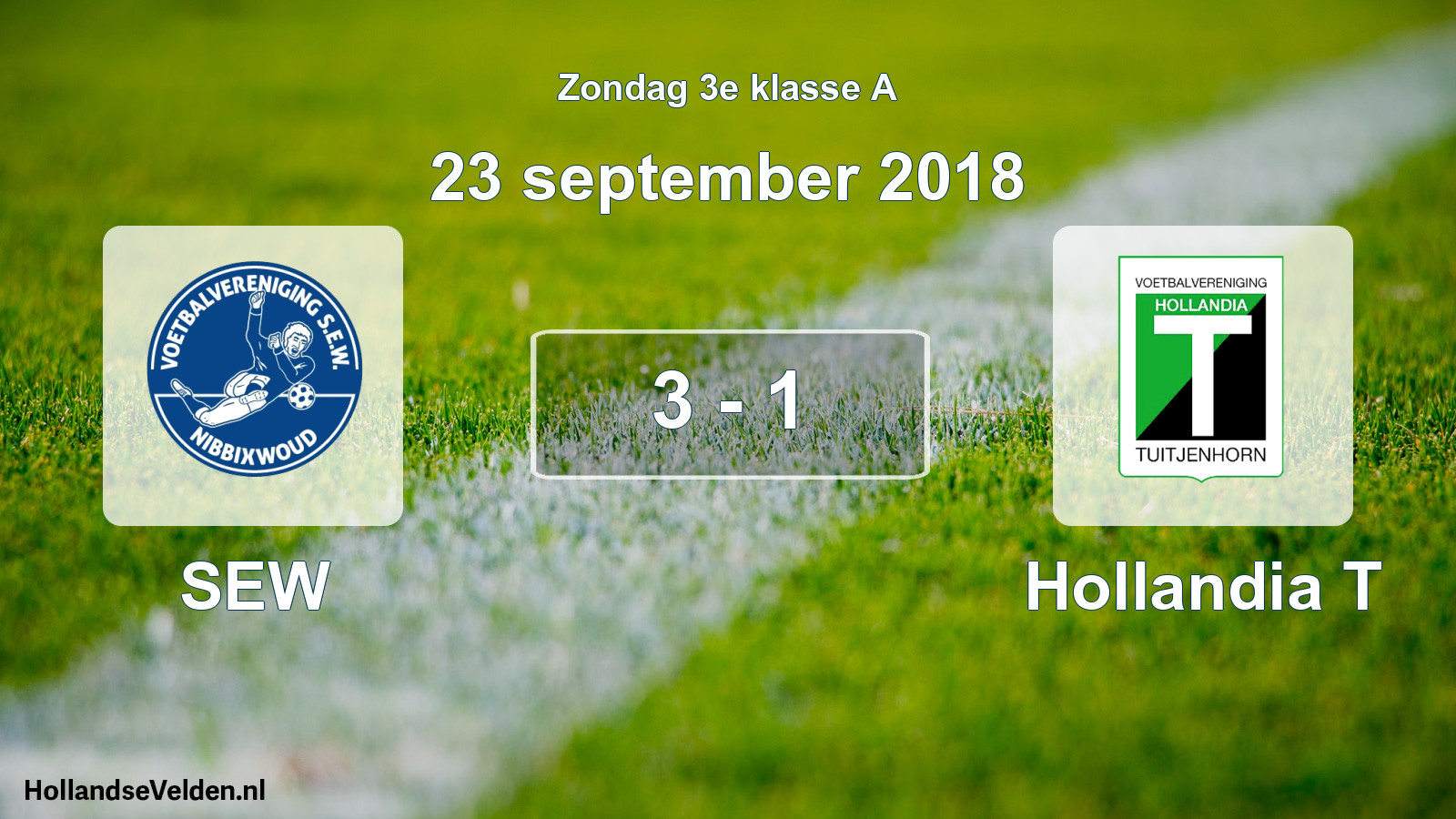 Total number of matches played: SEW - Hollandia T 3 - 1 (23 September 2018)