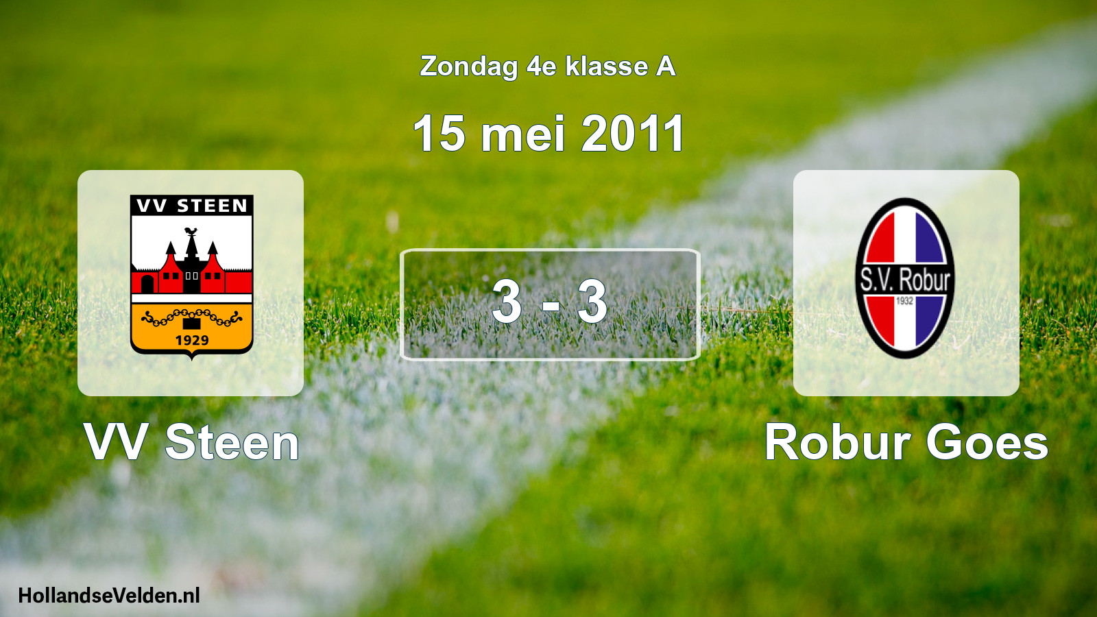 Total number of matches played: VV Steen - Robur Goes 3 - 3 (15 May 2011)
