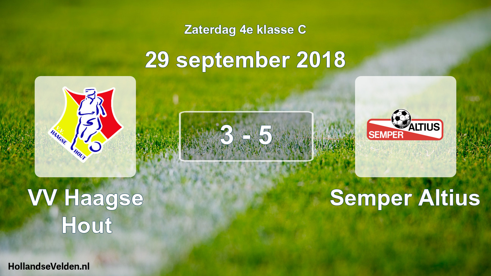 Total number of matches played: VV Haagse Hout - Semper Altius 3 - 5 (29 September 2018)