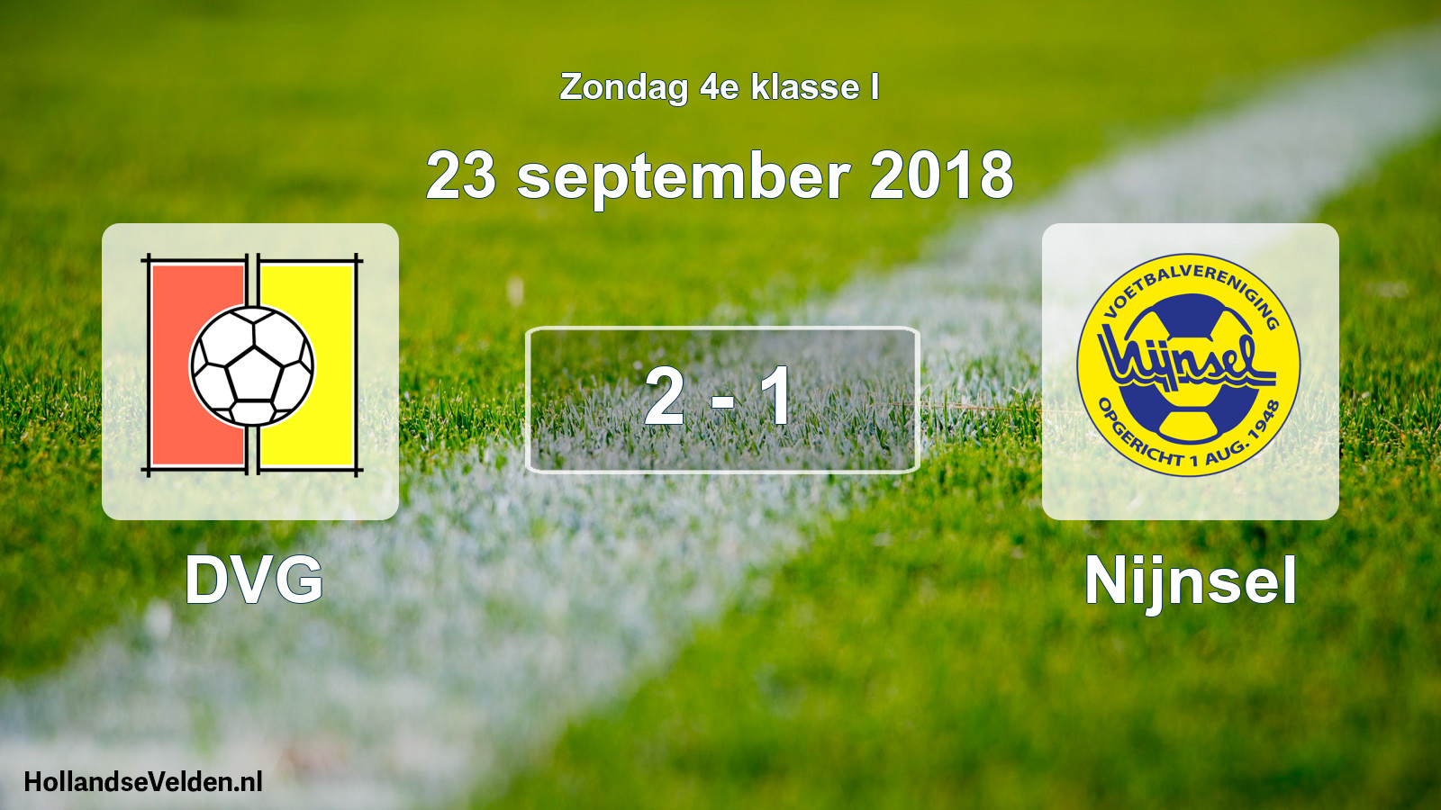 Total number of matches played: DVG - Nijnsel 2 - 1 (23 September 2018)