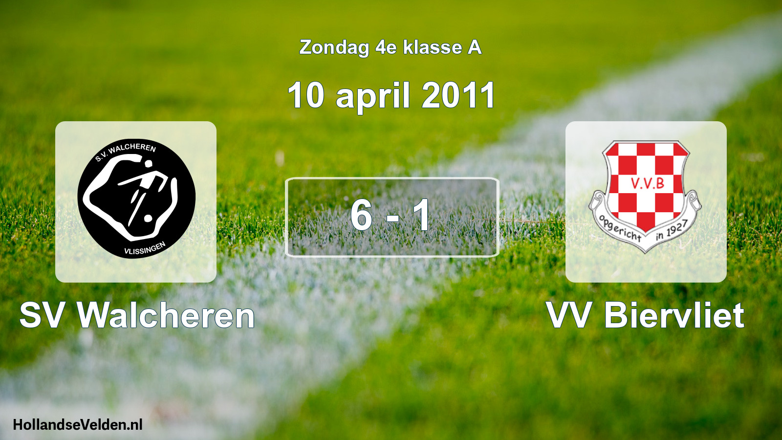 Total number of matches played: SV Walcheren - VV Biervliet 6 - 1 (10 April 2011)