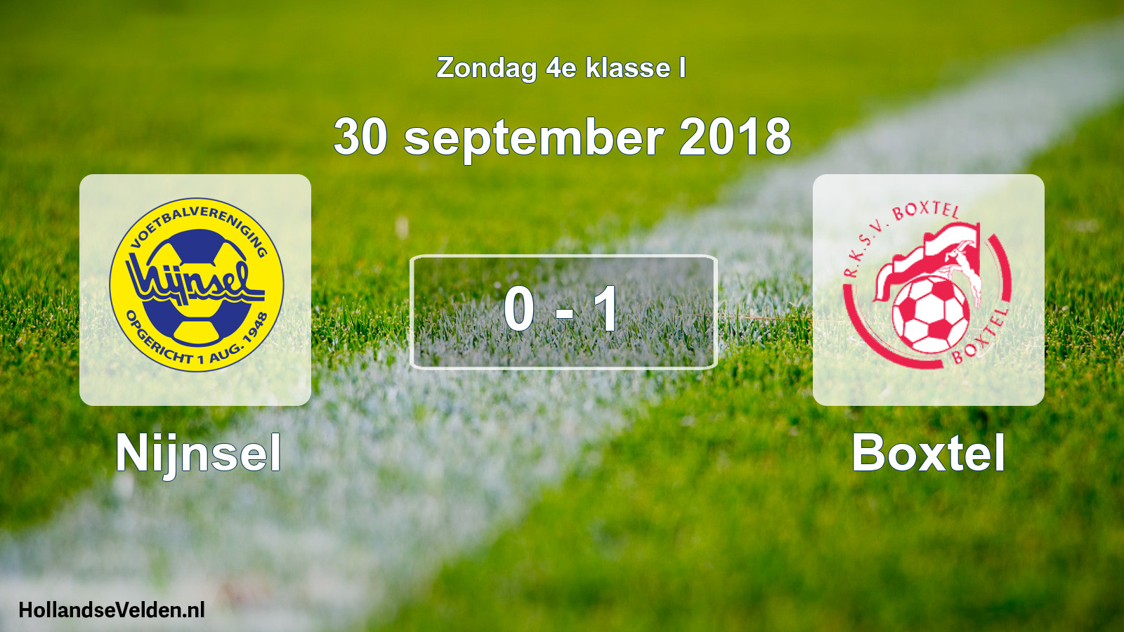 Total number of matches played: Nijnsel - Boxtel 0 - 1 (30 September 2018)