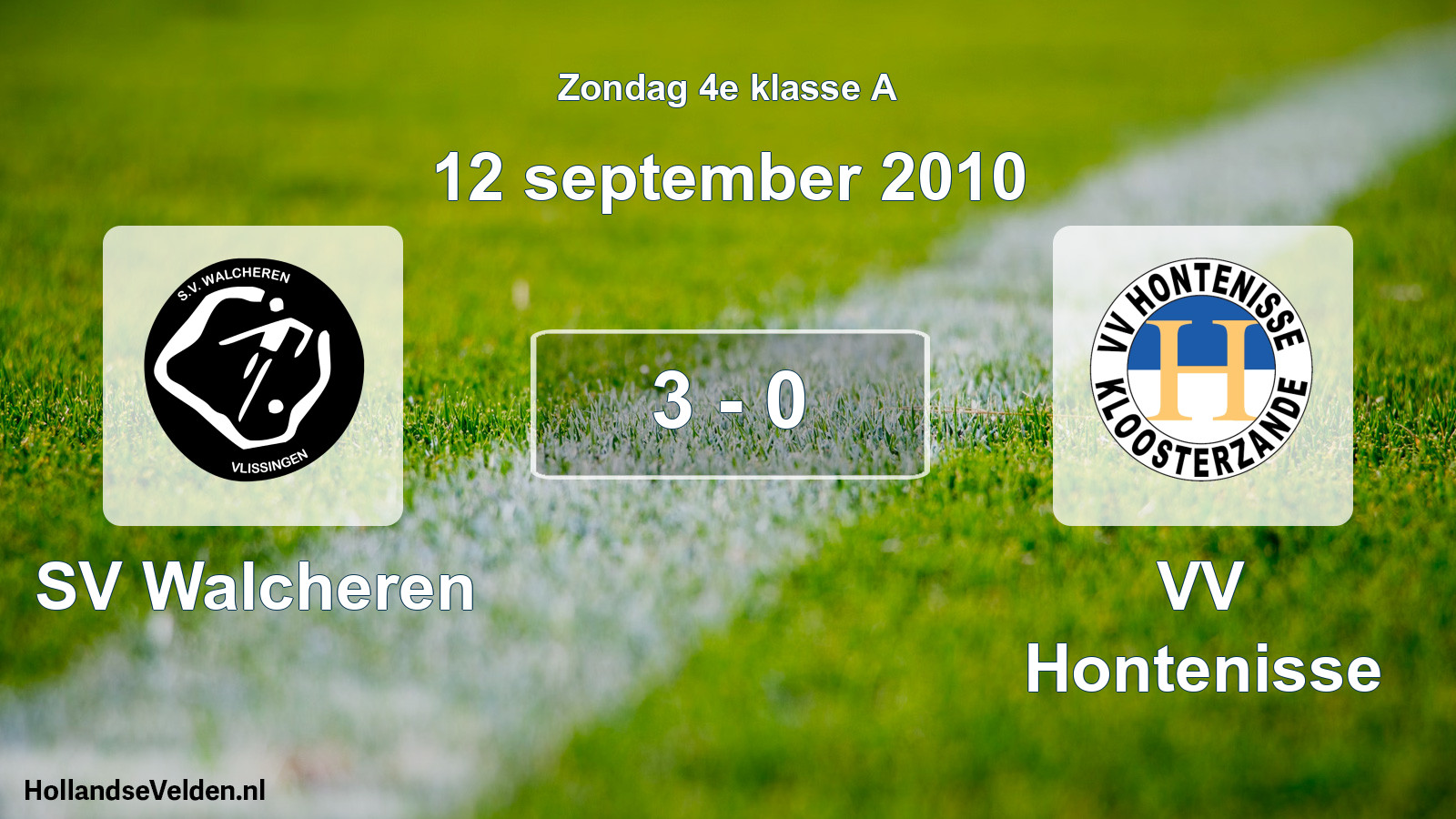 Total number of matches played: SV Walcheren - VV Hontenisse 3 - 0 (12 September 2010)