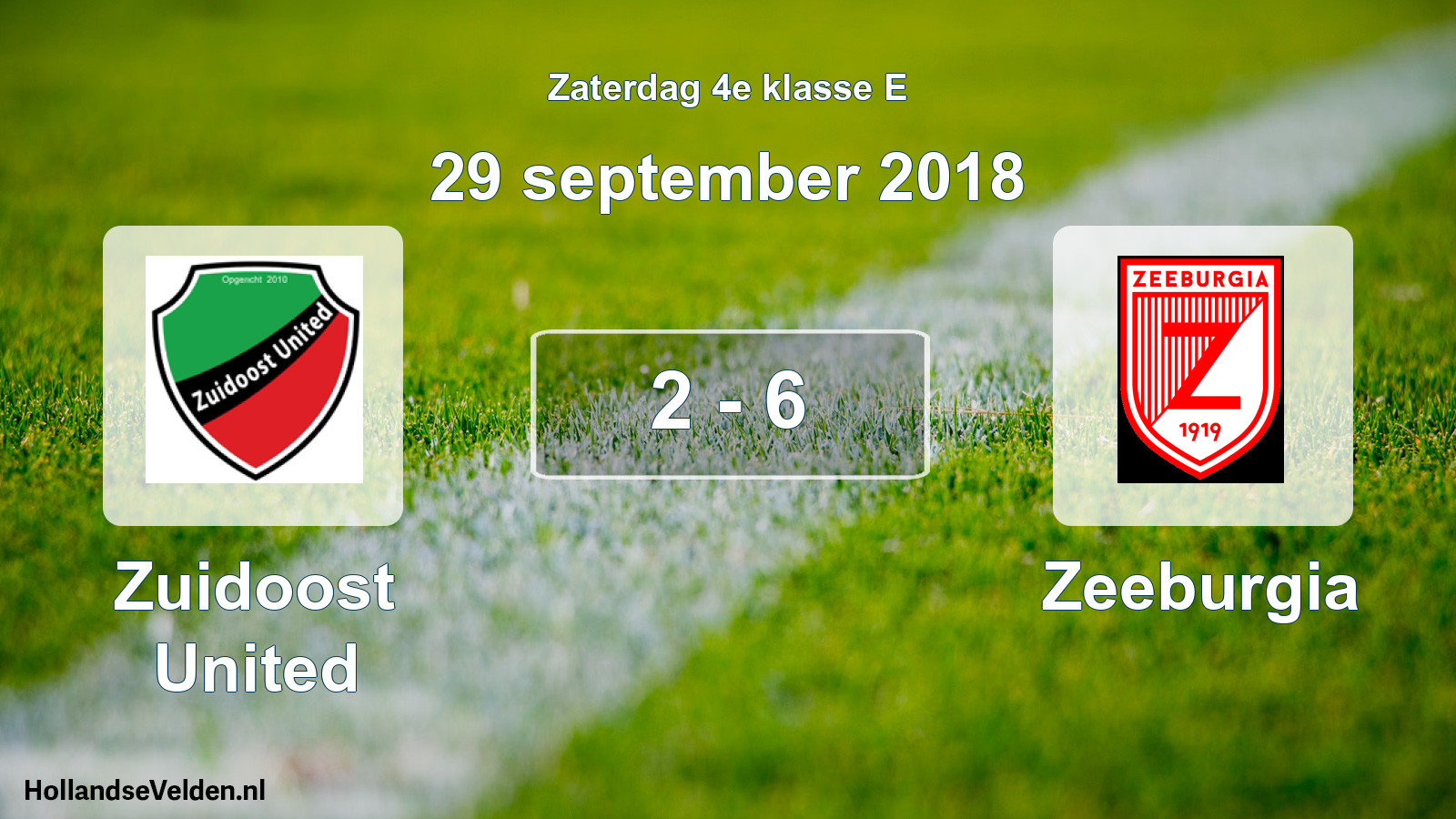 Total number of matches played: Zuidoost United - Zeeburgia 2 - 6 (29 September 2018)