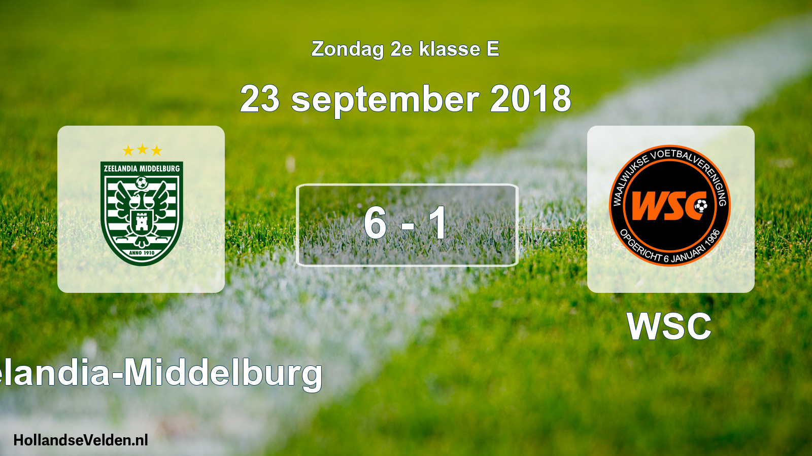 Total number of matches played: Zeelandia-Middelburg - WSC 6 - 1 (23 September 2018)