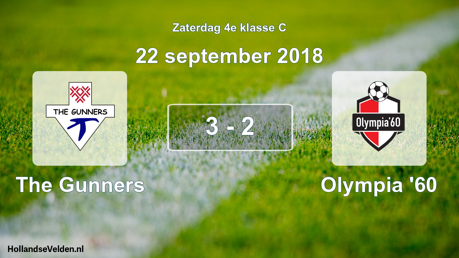 Total number of matches played: The Gunners - Olympia '60 3 - 2 (22 September 2018)