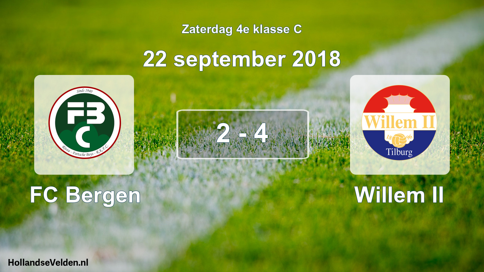 Total number of matches played: FC Bergen - Willem II 2 - 4 (22 September 2018)