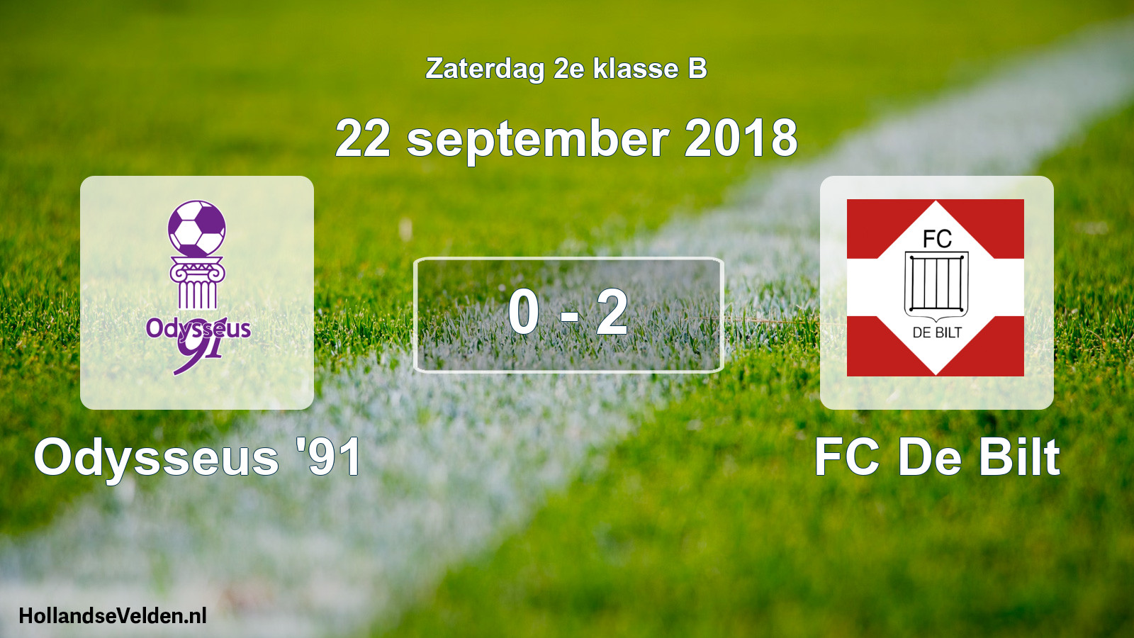 Total number of matches played: Odysseus '91 - FC De Bilt 0 - 2 (22 September 2018)