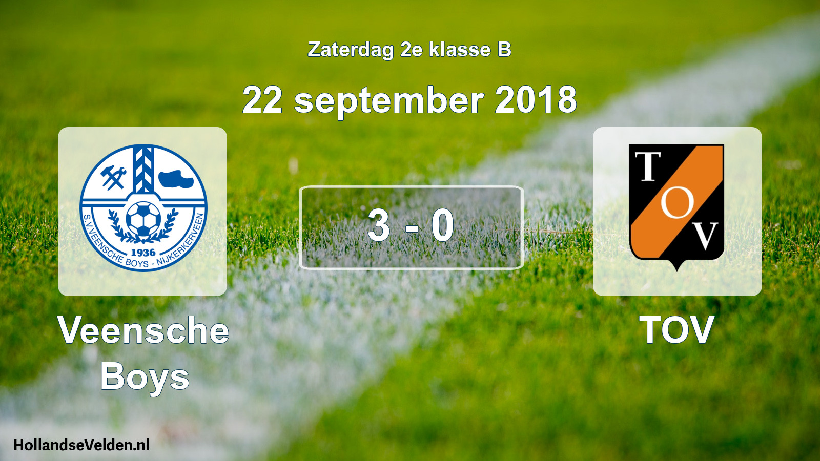 Total number of matches played: Veensche Boys - TOV 3 - 0 (22 September 2018)